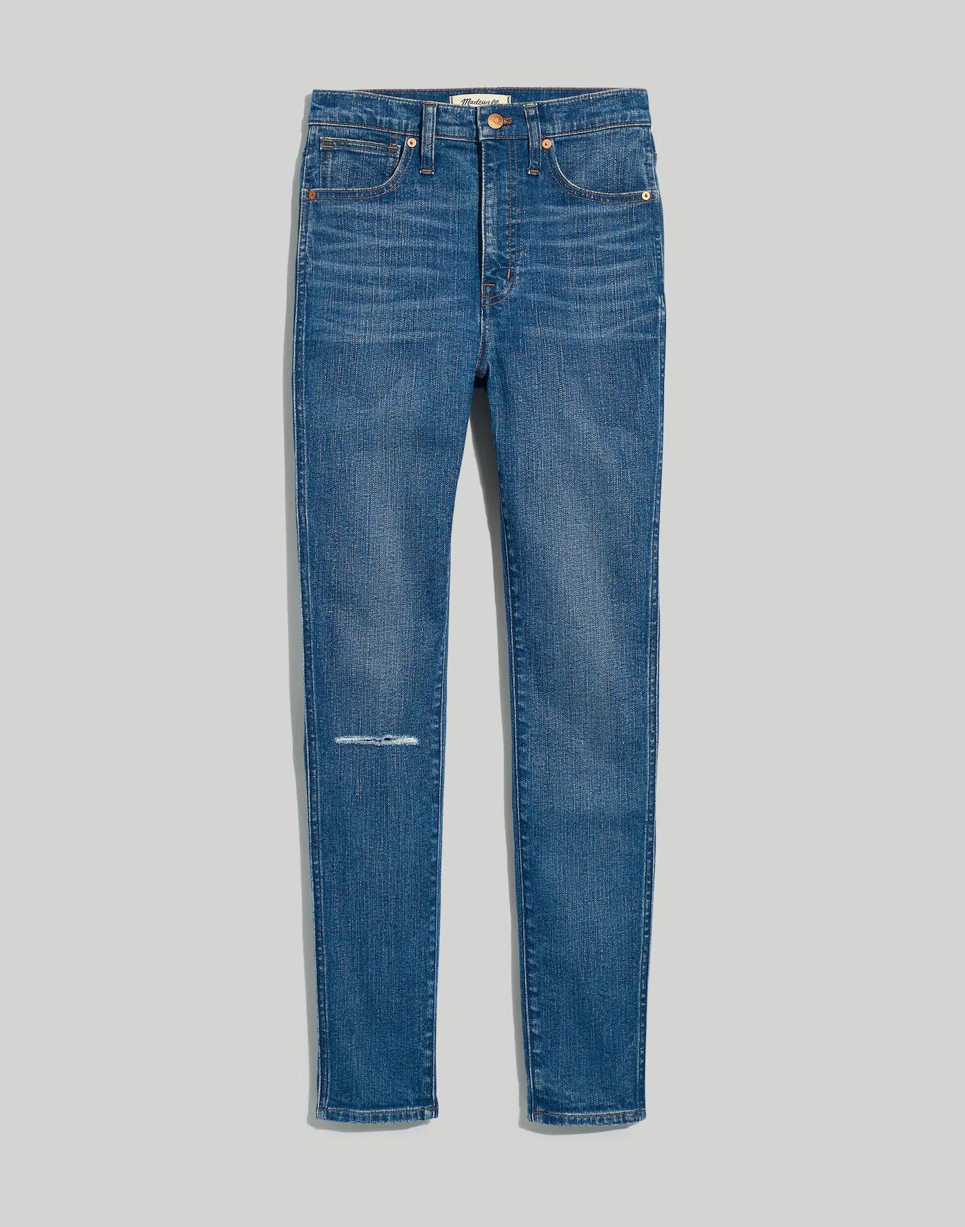 10" High-Rise Skinny Jeans in Foregate Wash: Knee-Rip Edition Product Image