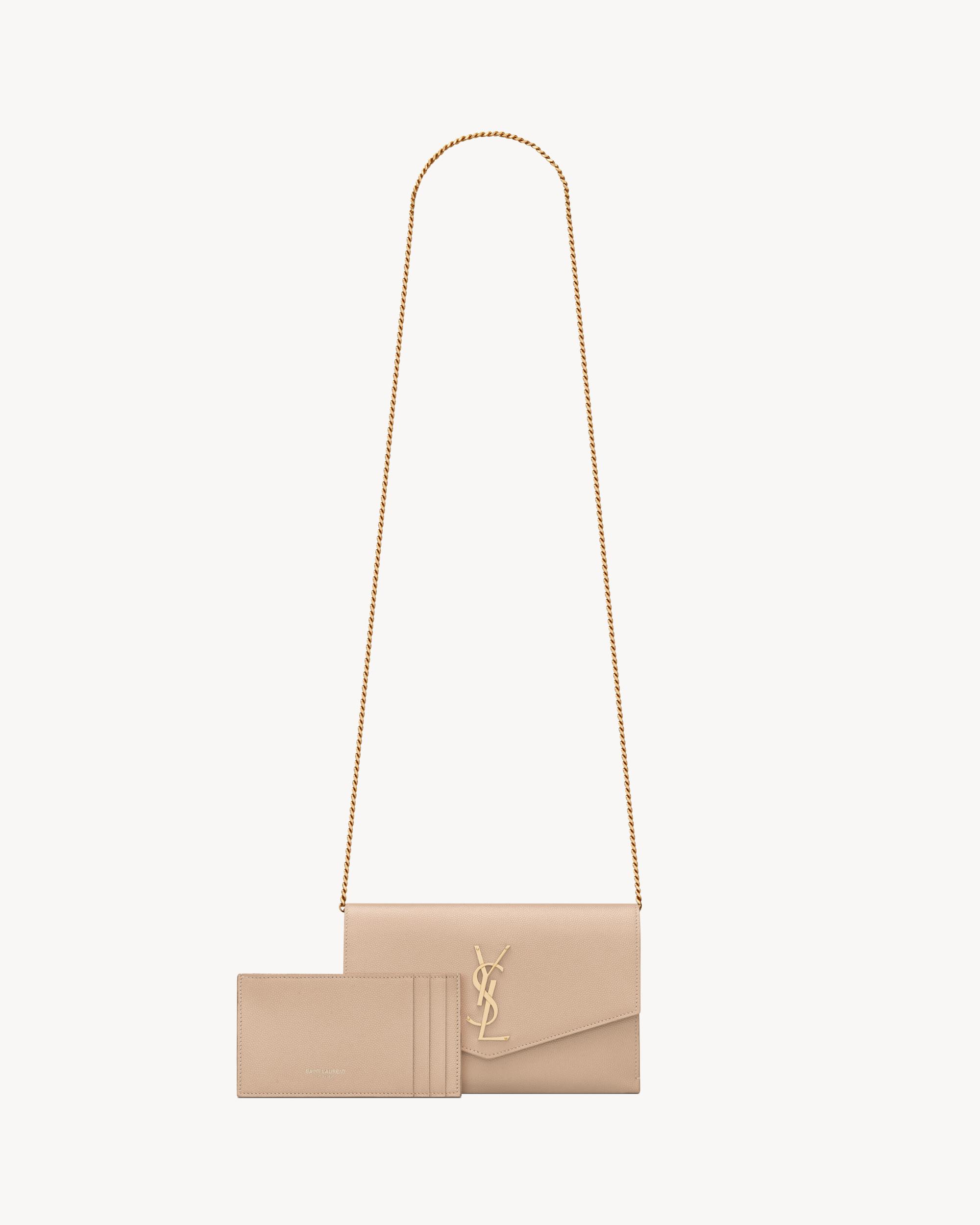 UPTOWN CHAIN WALLET IN GRAIN DE POUDRE EMBOSSED LEATHER Product Image