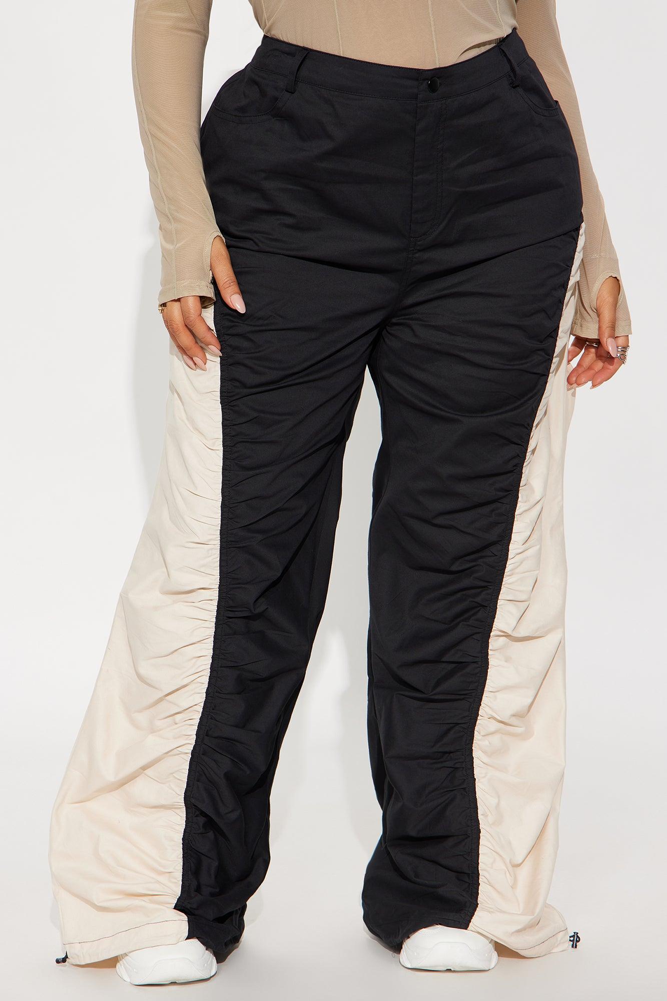 Sarah Wide Leg Colorblock Pants 33 - Black/combo Female Product Image