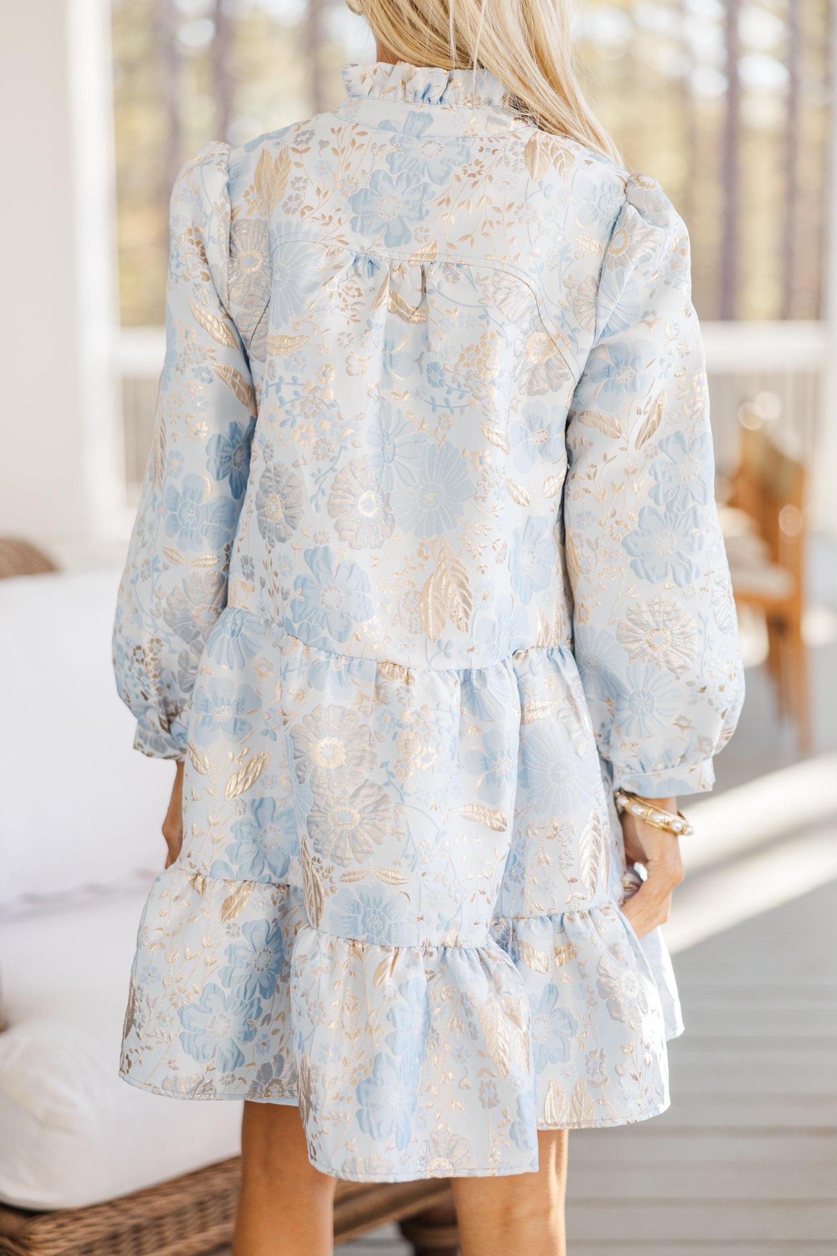 Always On My Mind Light Blue Floral Dress Female Product Image