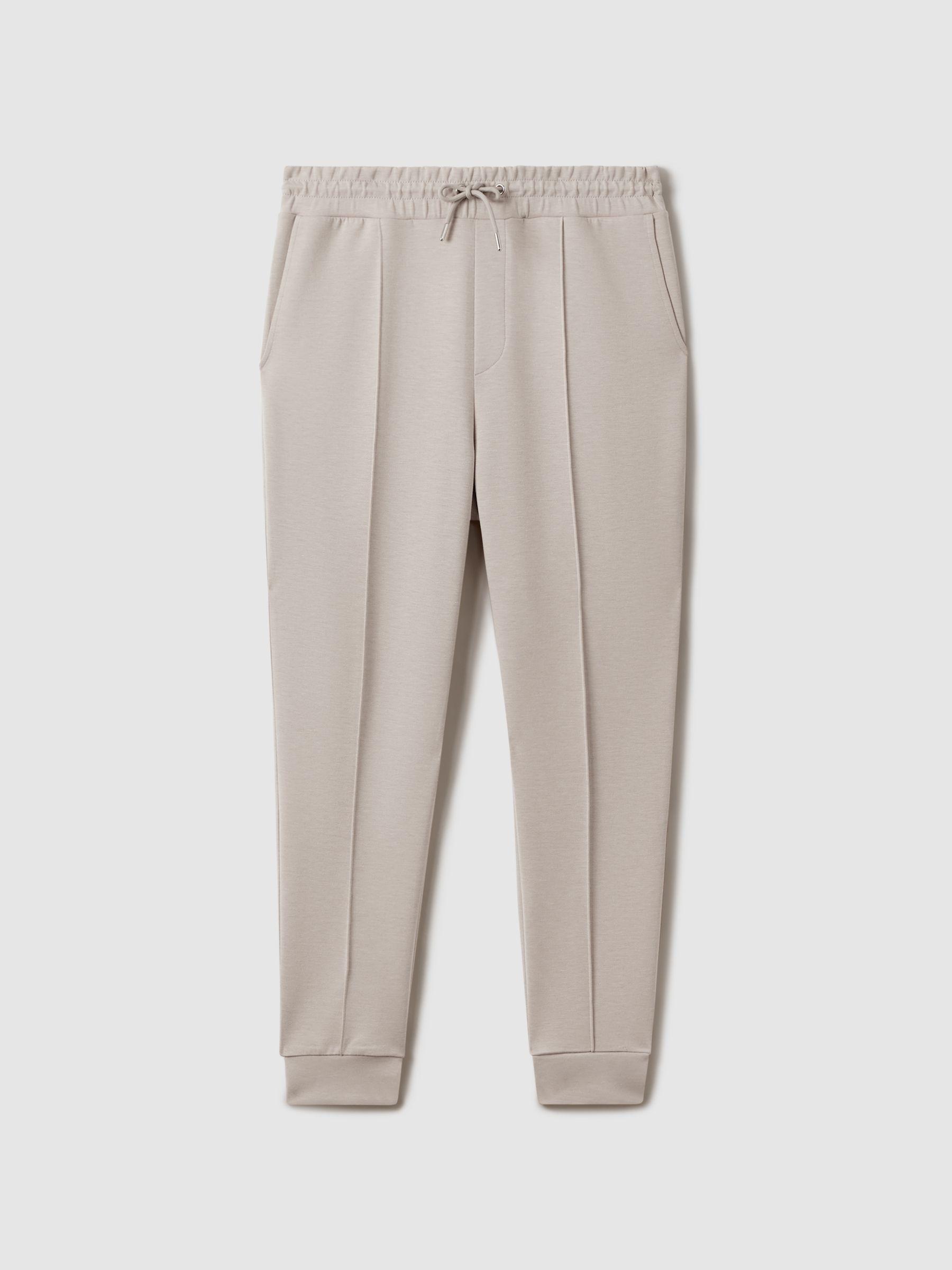 Interlock Jersey Drawstring Joggers in Oatmeal Product Image