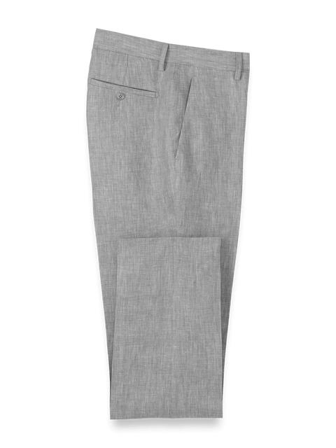 Linen Chambray Twill Pants - Grey Product Image