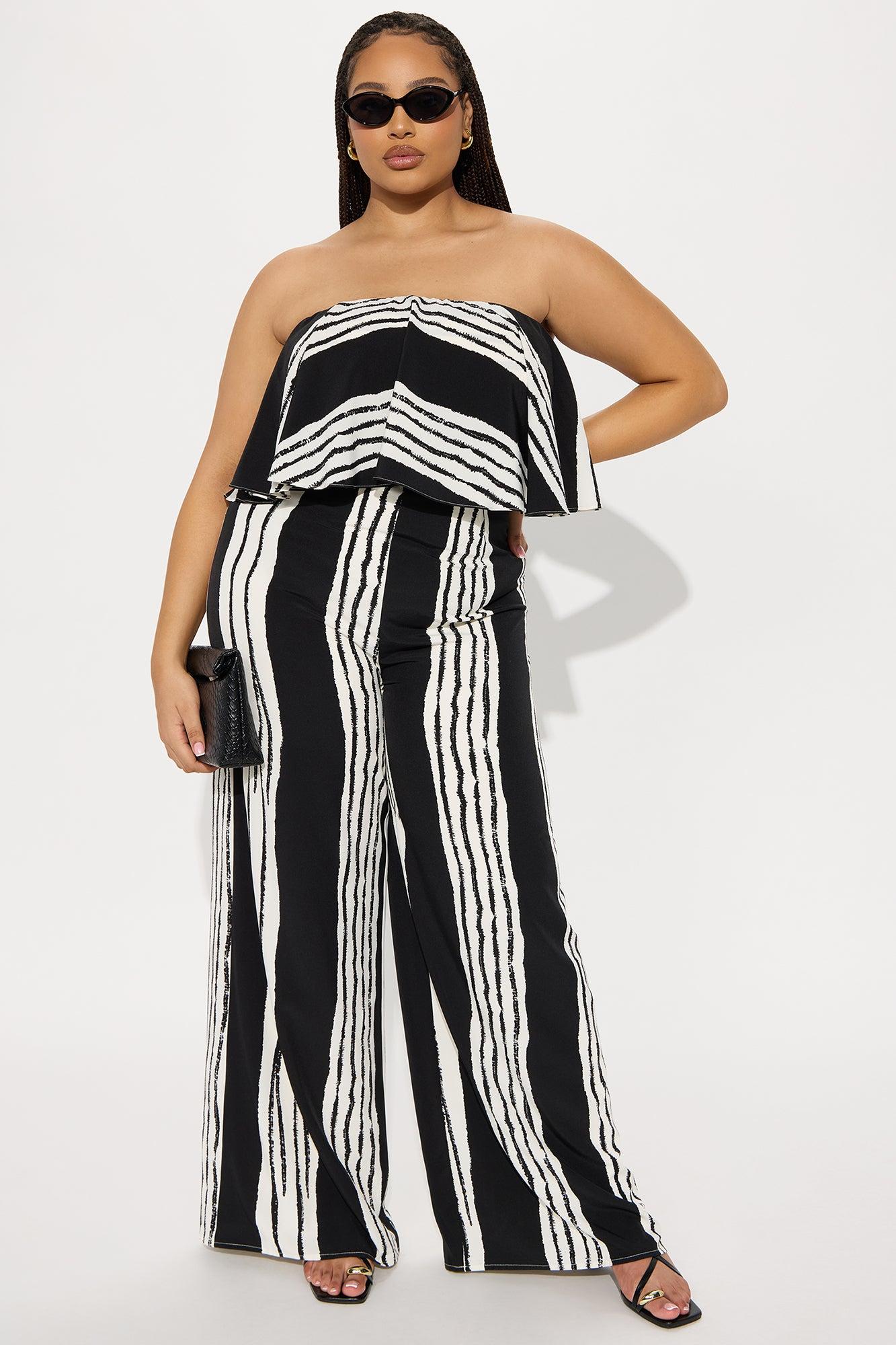 Santorini Crush Jumpsuit - Black/White Product Image