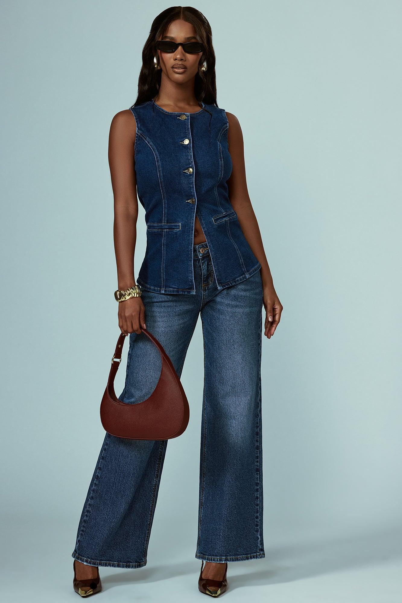 Caught In A Moment Denim Vest - Dark Wash Product Image