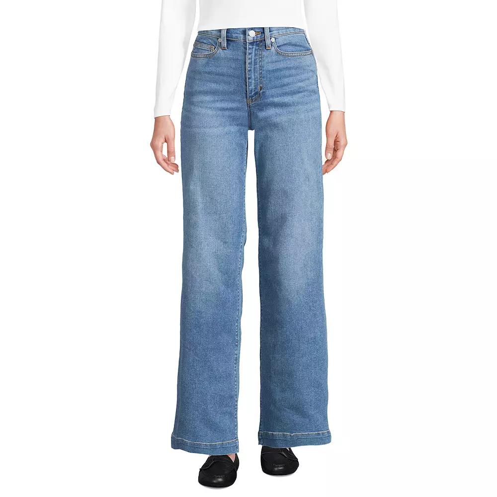Women's Lands' End High-Rise Wide Leg Jeans,  Product Image
