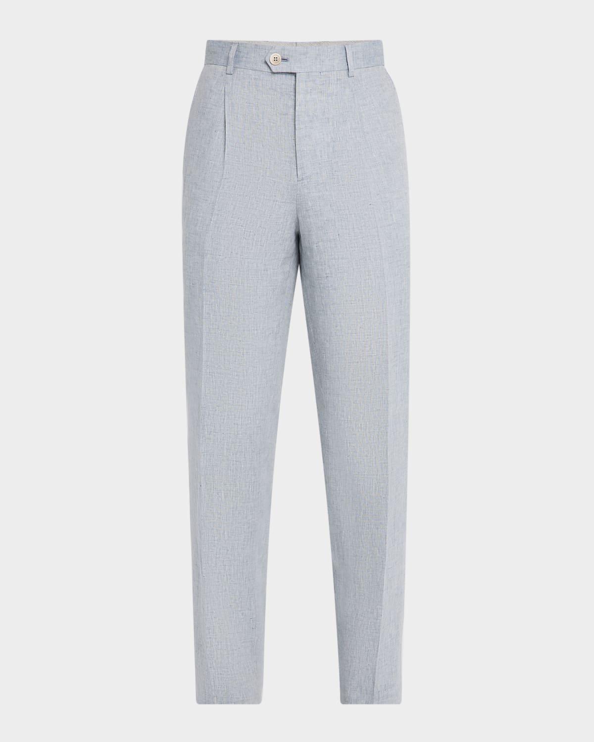 Mens Linen Single-Pleated Pants Product Image