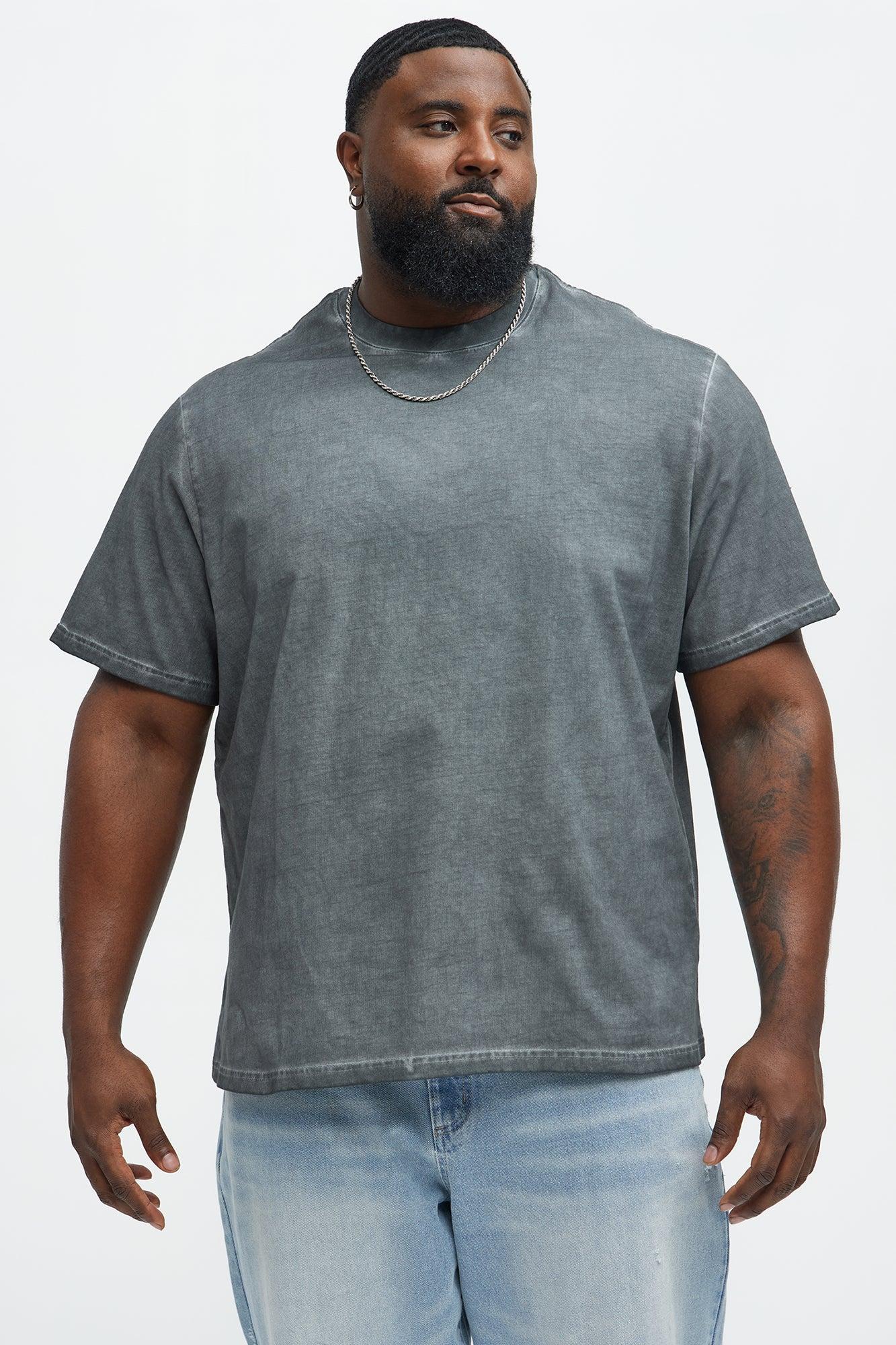 Tinted Wash Oversized Heavyweight Short Sleeve Tee - Grey Product Image