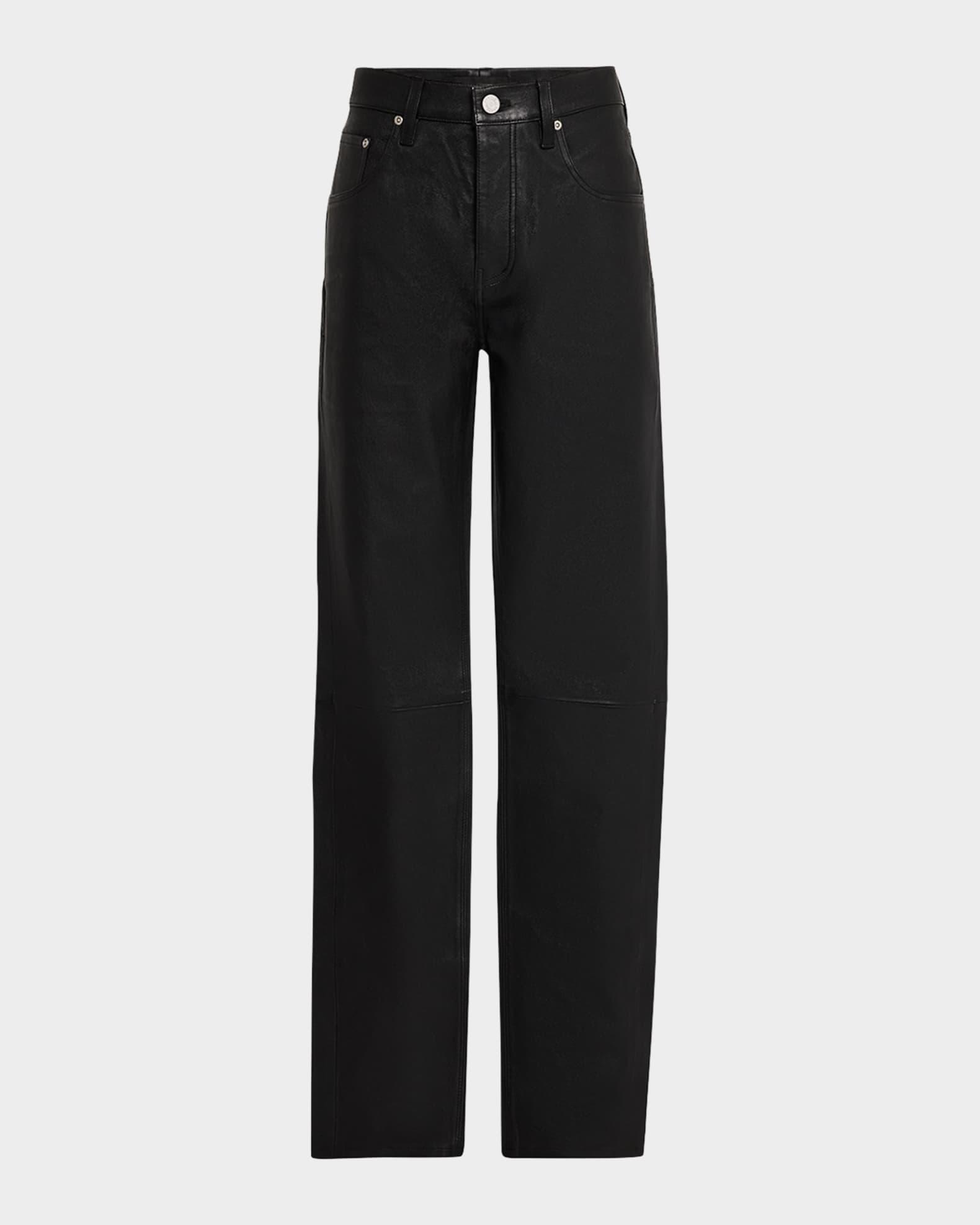 Mens Stretch Leather Skinny Pants Product Image