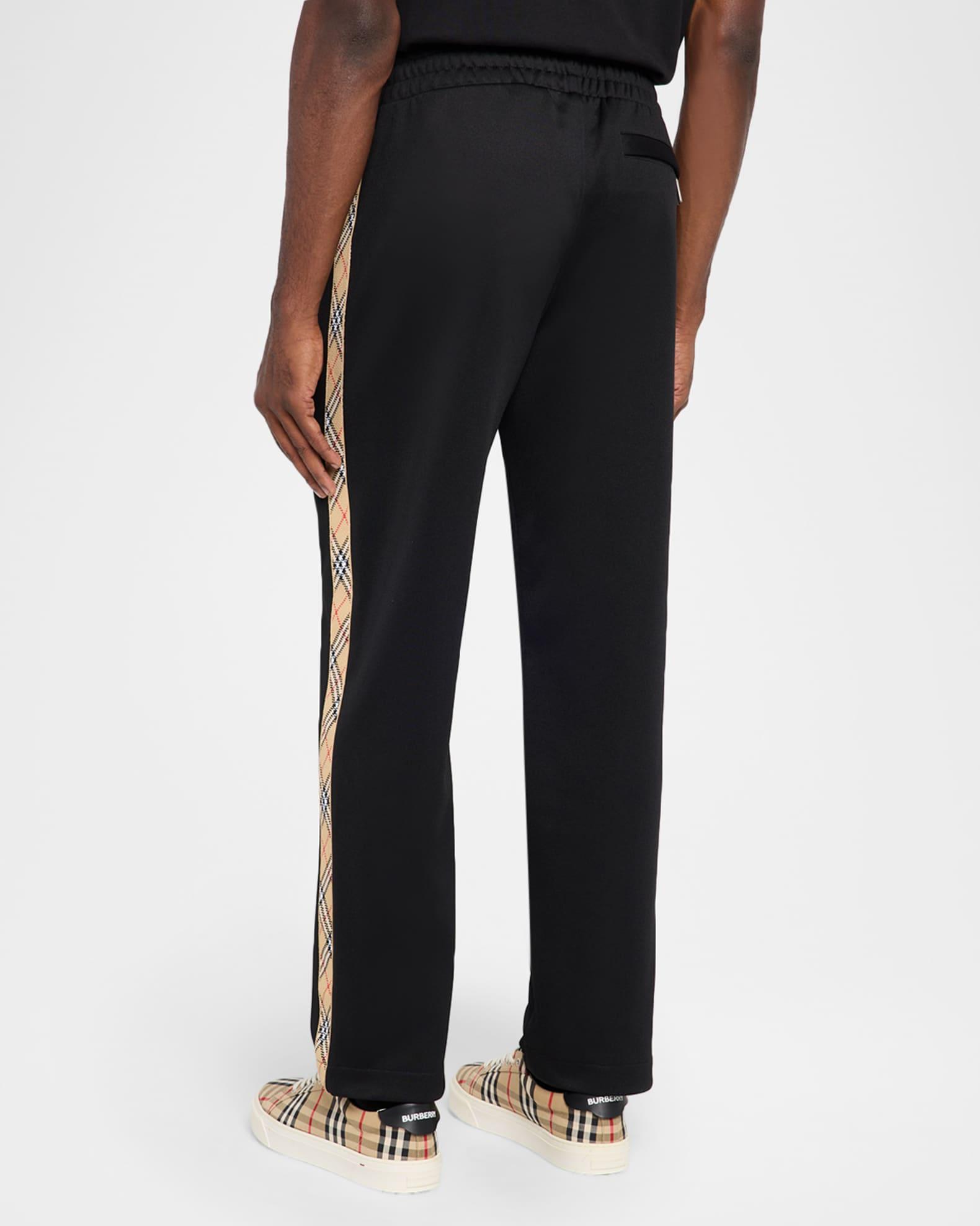 Men's Check-Trim Jersey Trousers Product Image