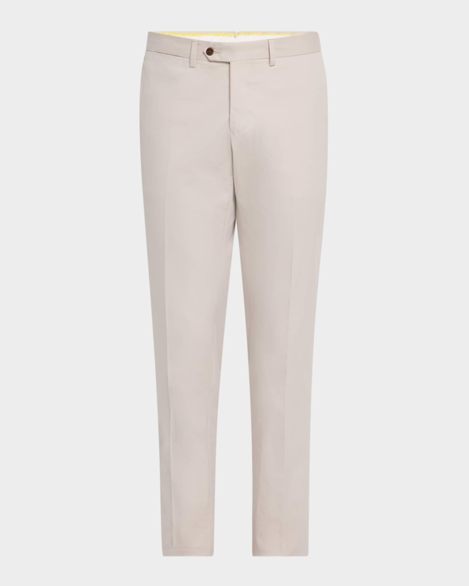 Men's Flat-Front Twill Trousers Product Image