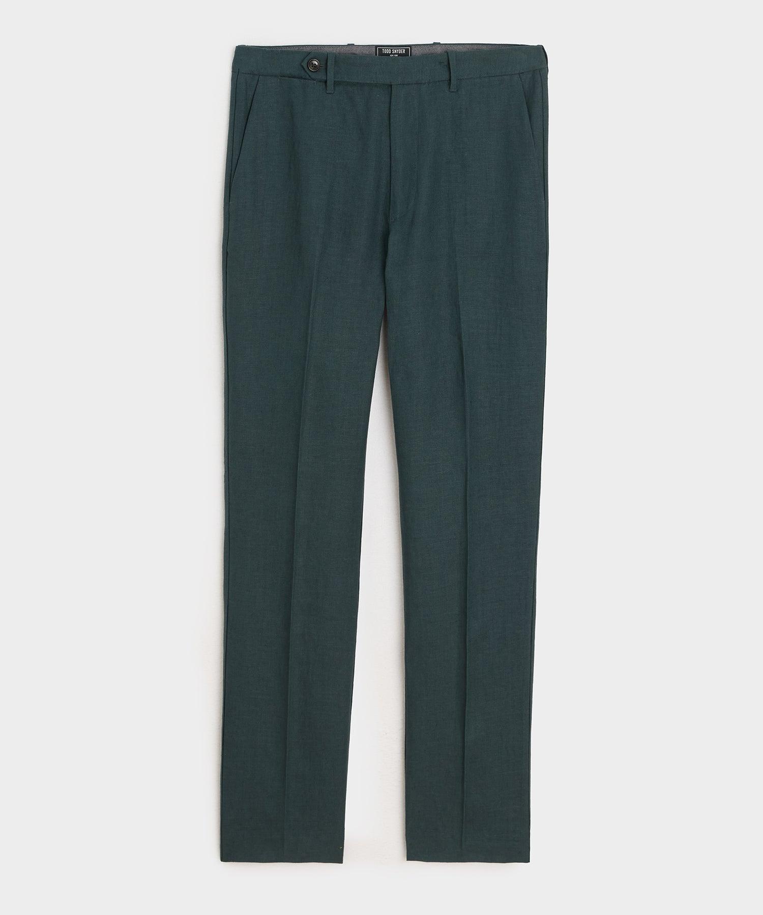 Straight Fit Linen Tab Trouser Product Image