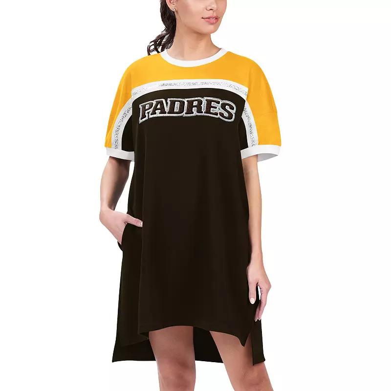 Women's G-III 4Her by Carl Banks Brown/Gold San Diego Padres Circus Catch Sneaker Dress,  Product Image