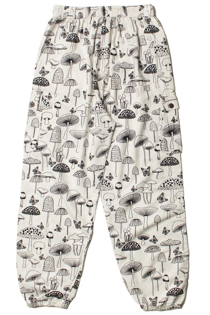 Black & White Mushroom Print Joggers Product Image