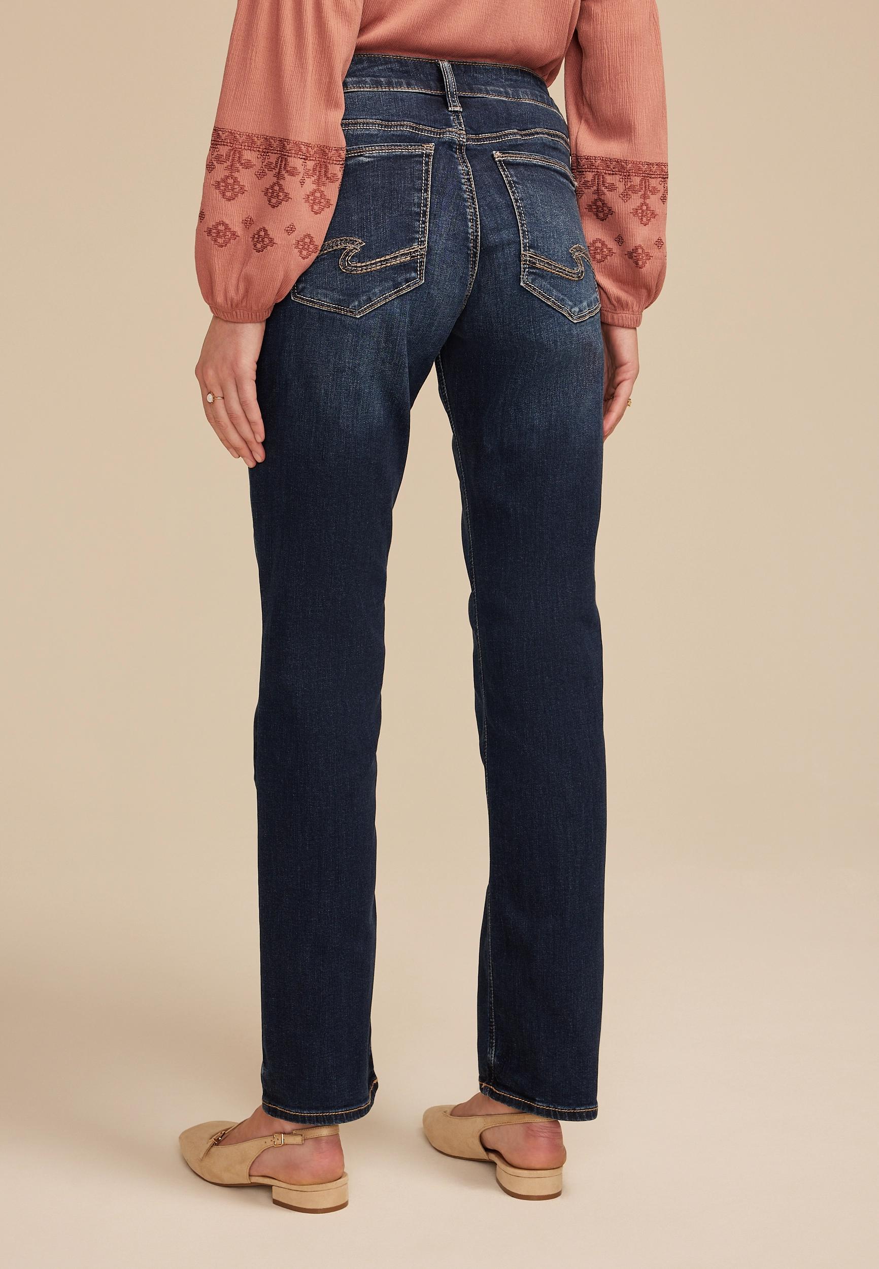 Silver Jeans Co.® Dark Suki Curvy Mid Rise Straight Leg Jean Product Image