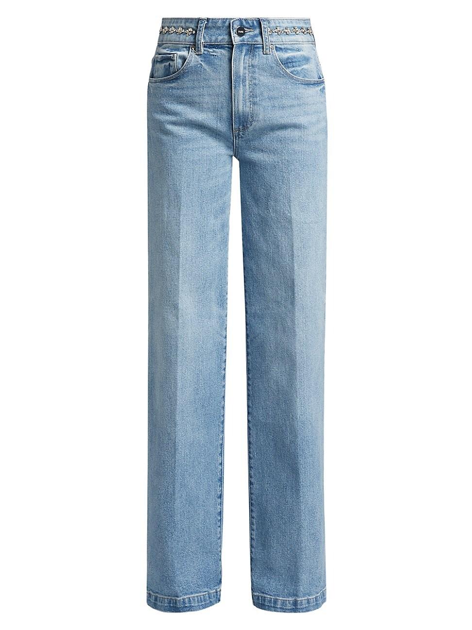 Womens Sasha Embellished Straight-Leg Jeans Product Image