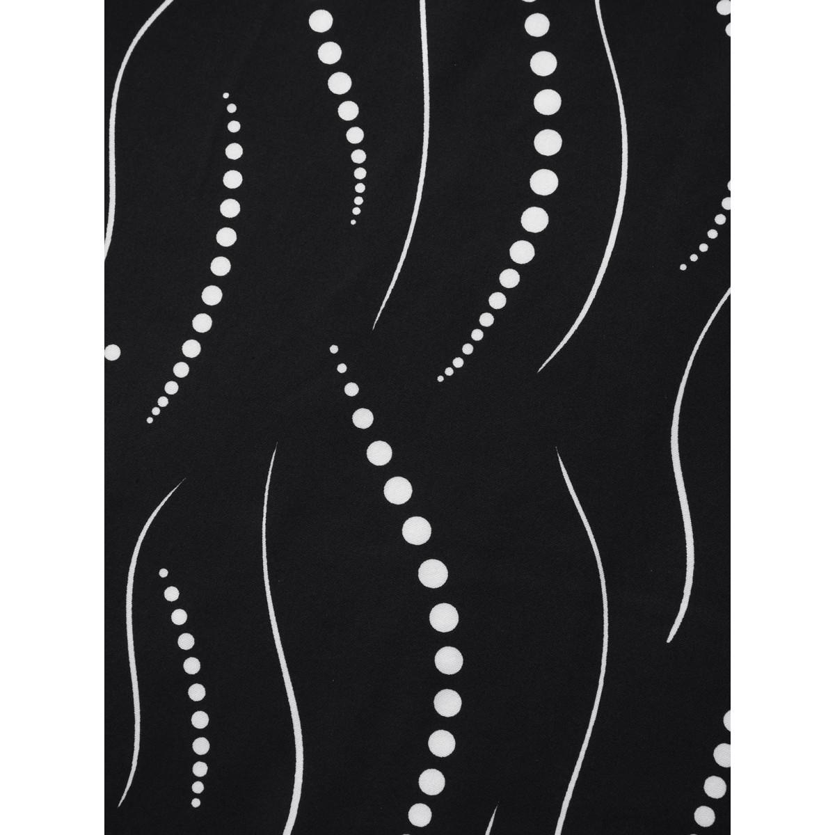 Plus Size Geometric Print Pleated Front Sleeveless Top Women Black Casual Pleated V-neck Everyday Tank Tops Camis BloomChic 22-24/3X Product Image