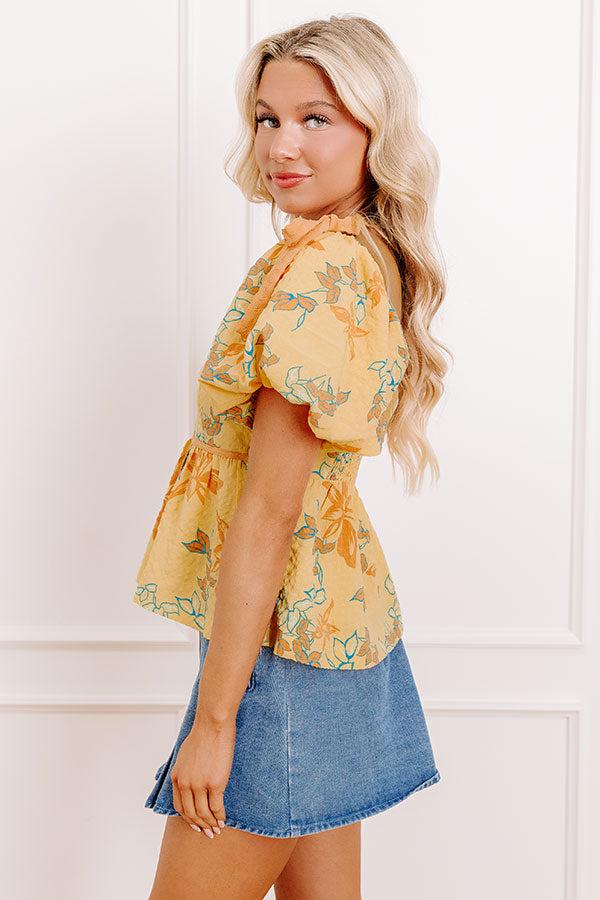 Sunny Disposition Floral Peplum Top Product Image