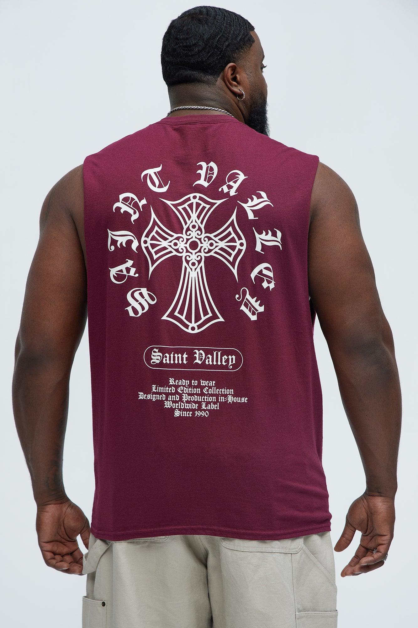 Saint Valley Muscle Tee - Burgundy Product Image