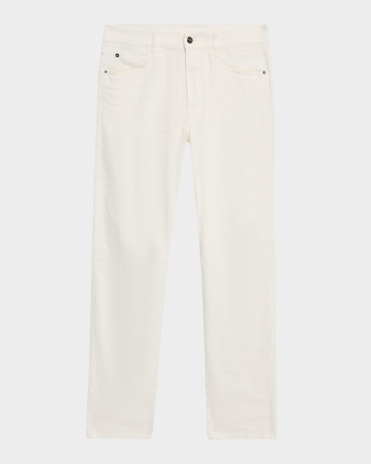 Mens Quarona Linen and Cotton Stretch Five-Pocket Pants Product Image