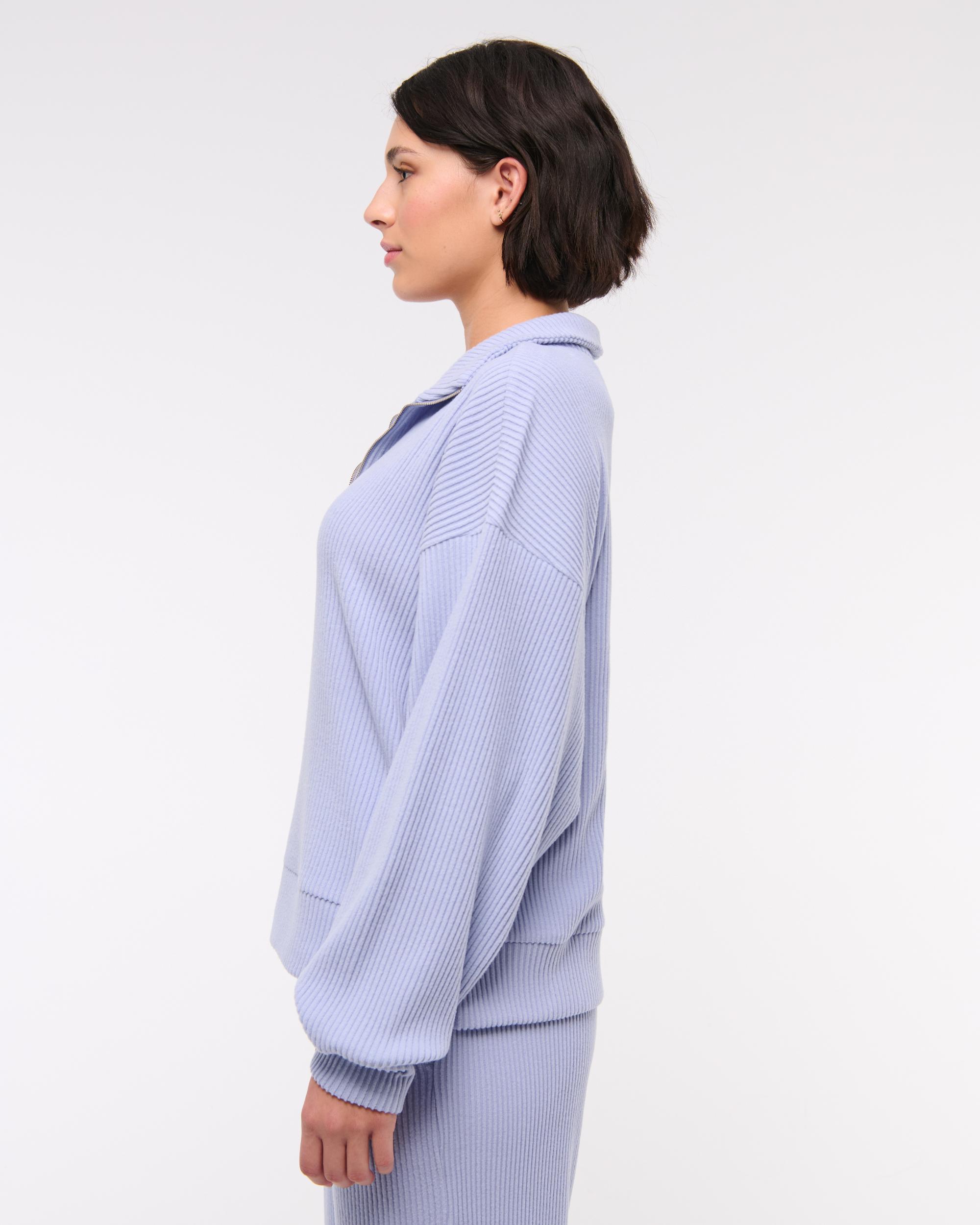 Lounge Brushed Rib Half-Zip Product Image