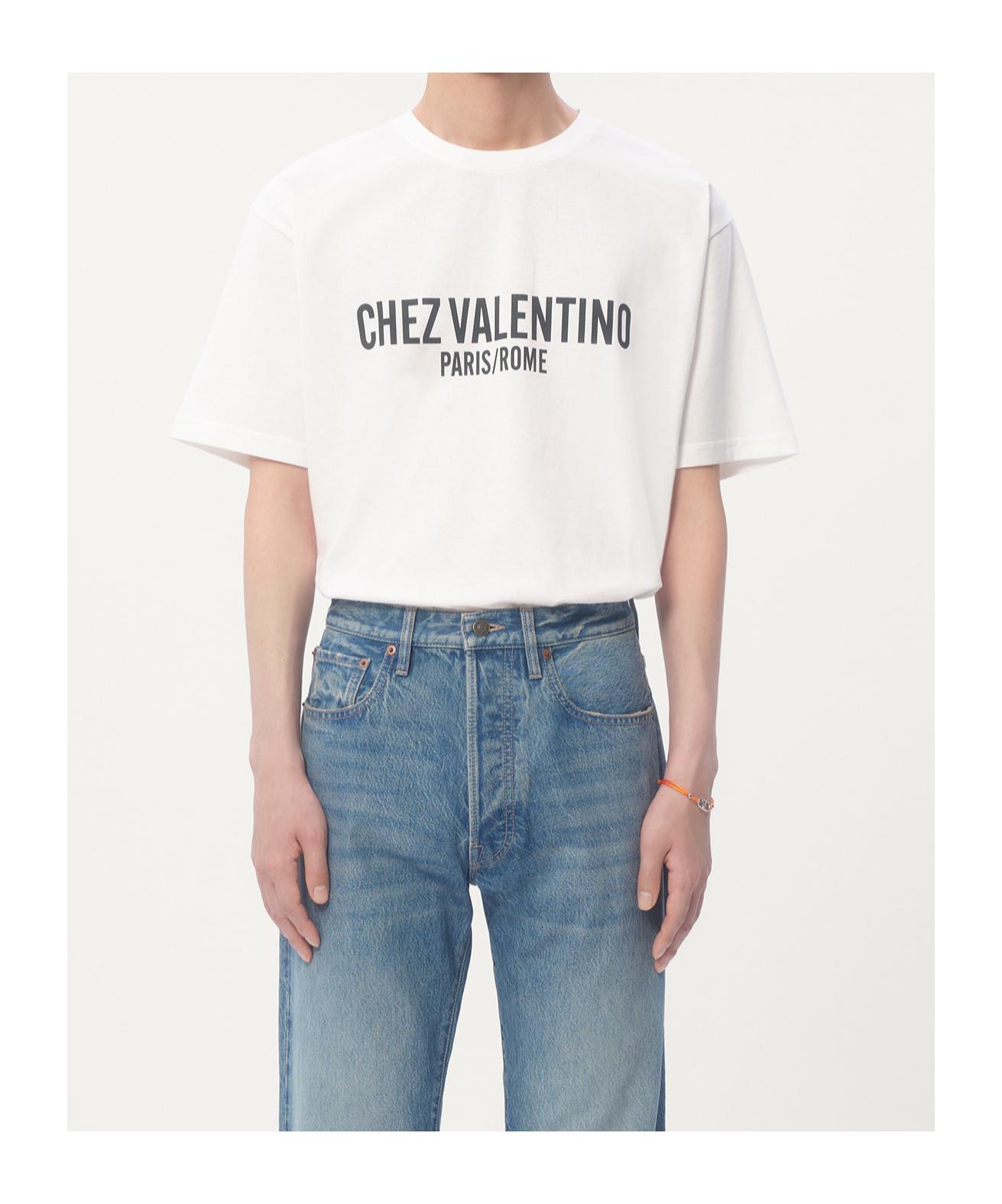 VALENTINO Cotton Crew Neck T-shirt With Graphic Print In White Product Image