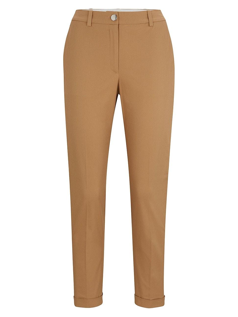 Womens Regular Fit Trousers In Stretch Cotton Twill Product Image