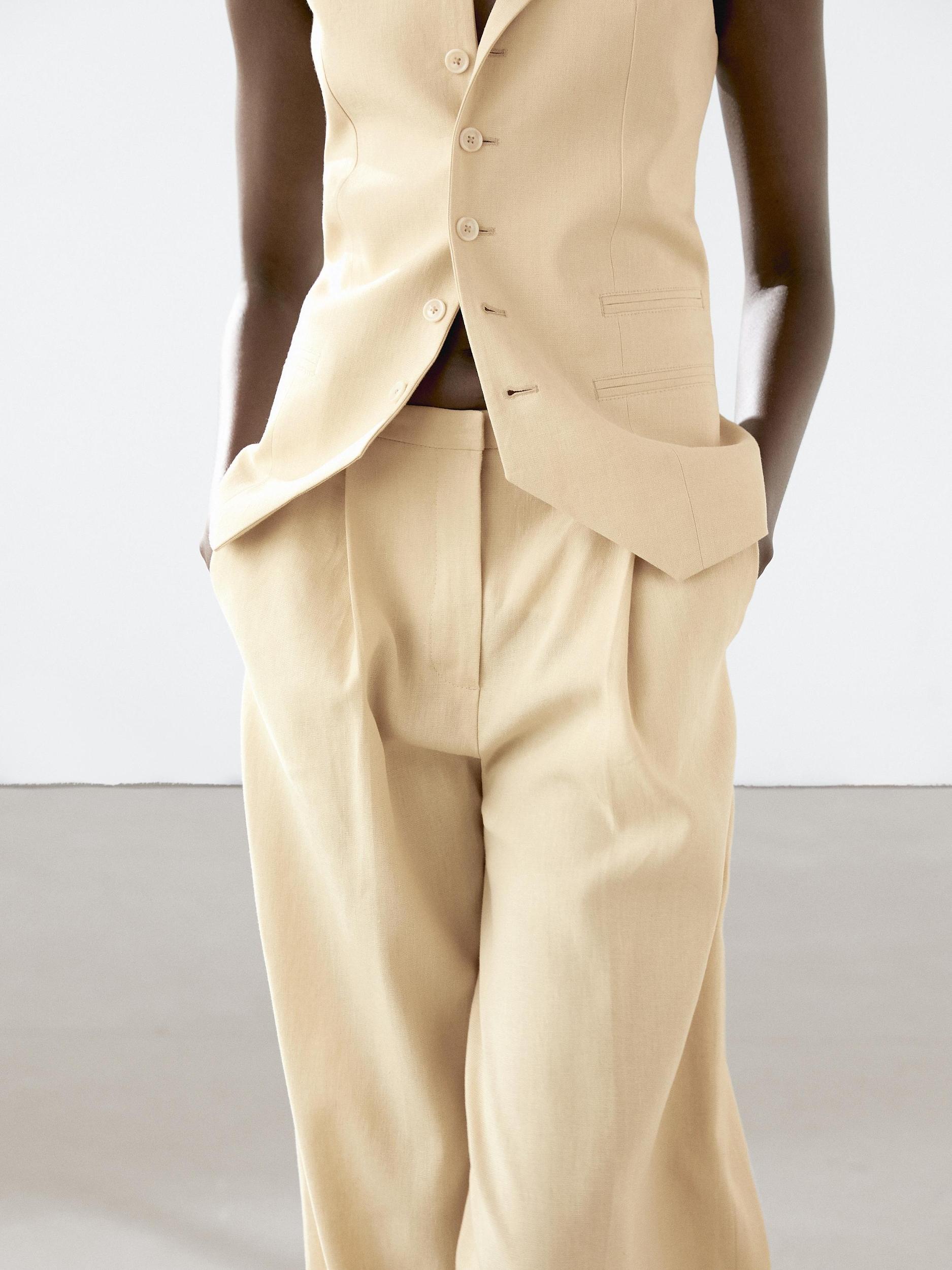 Linen blend suit trousers Product Image