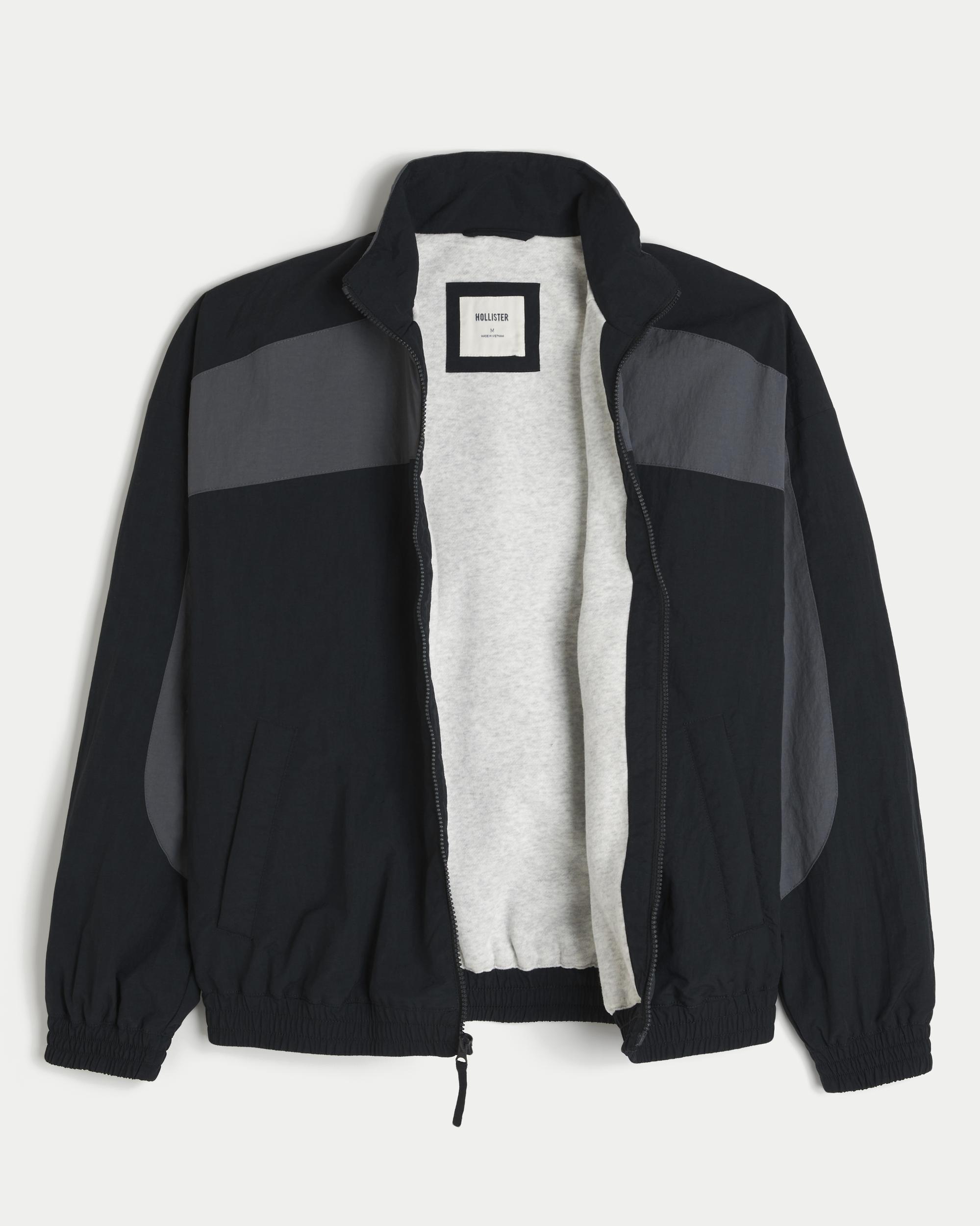 Fleece-Lined Santa Monica Graphic Windbreaker Jacket Product Image