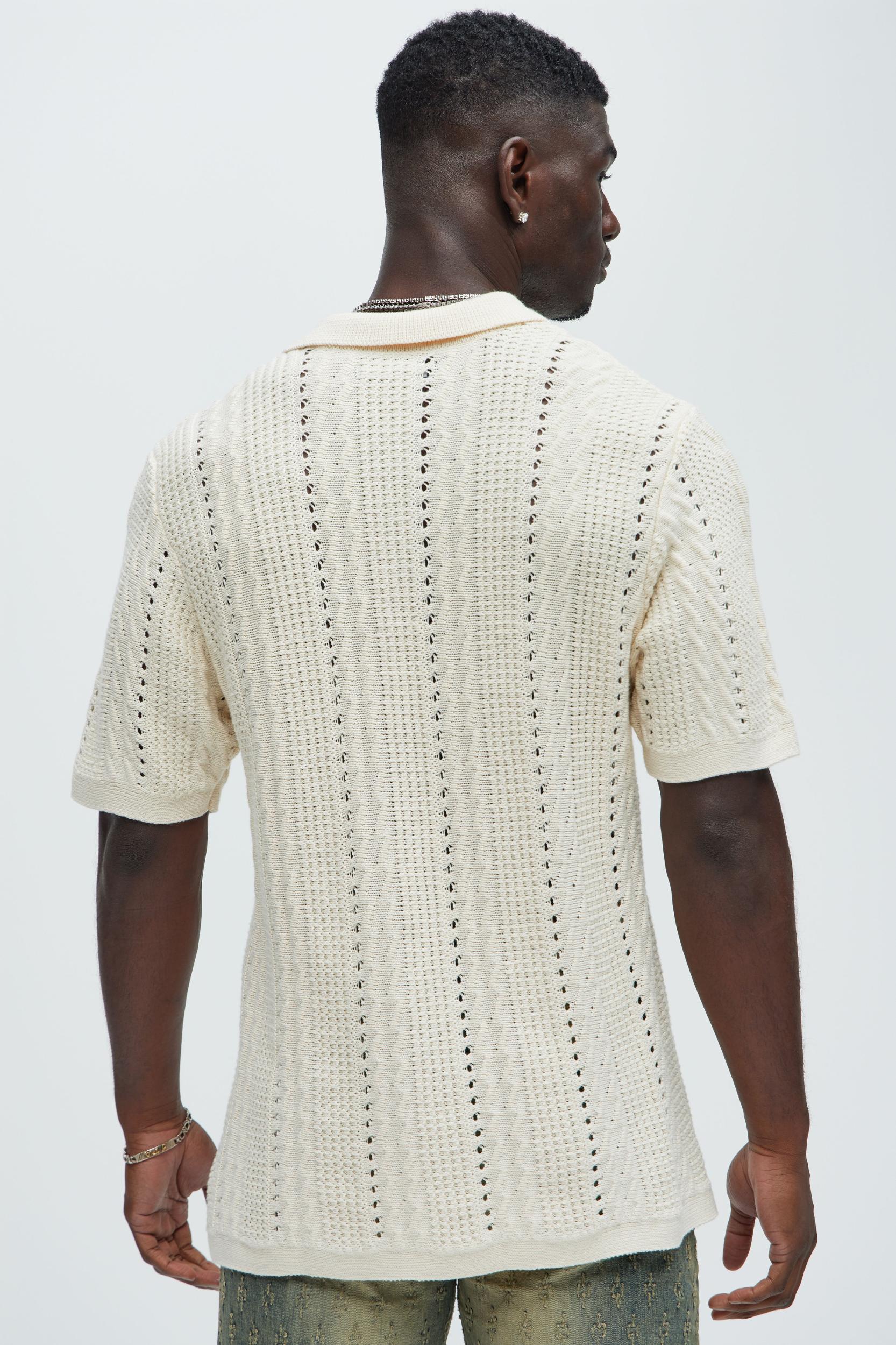 Rue De Rivoli Knitted Polo - Cream Product Image