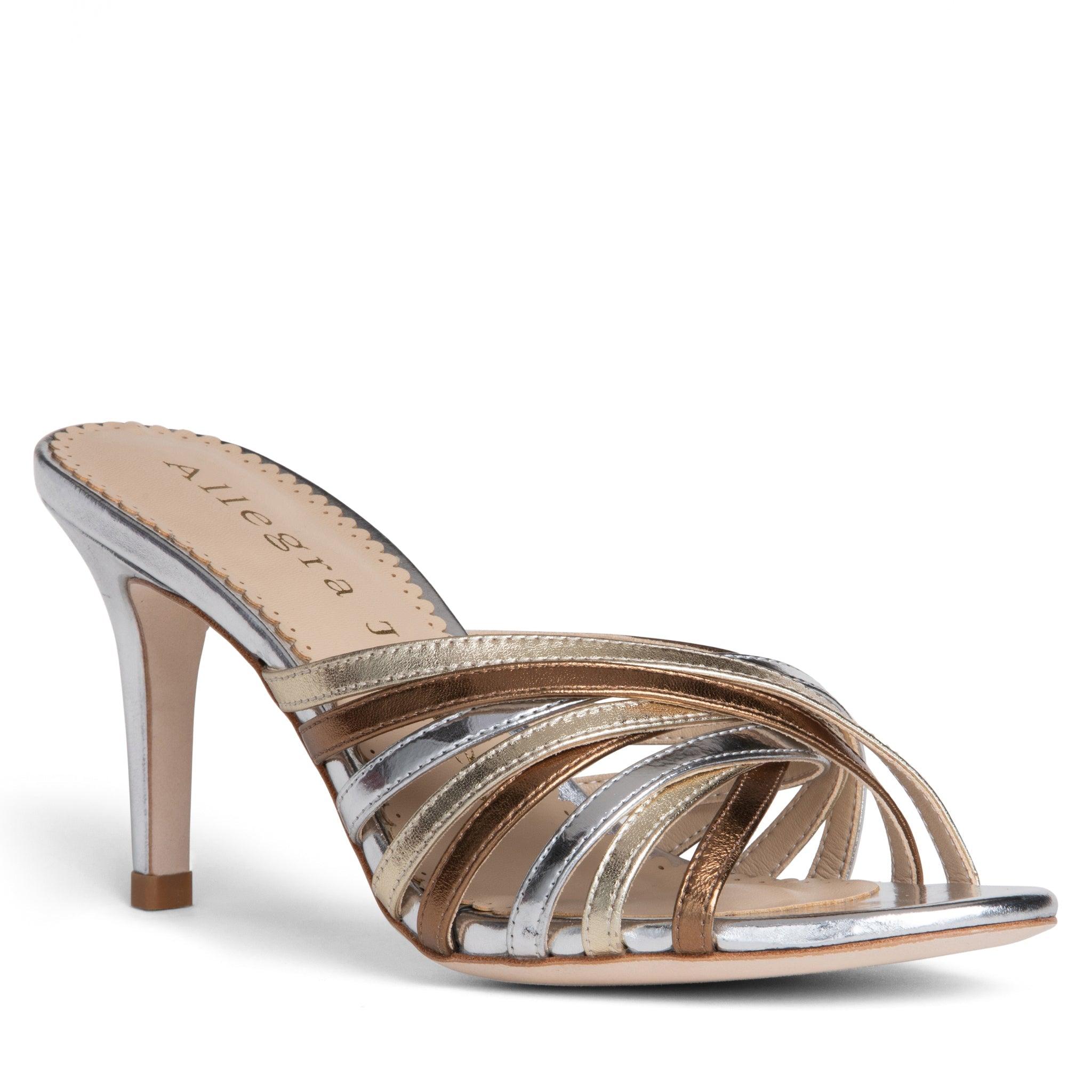 Lili Silver Leather Sandal Product Image