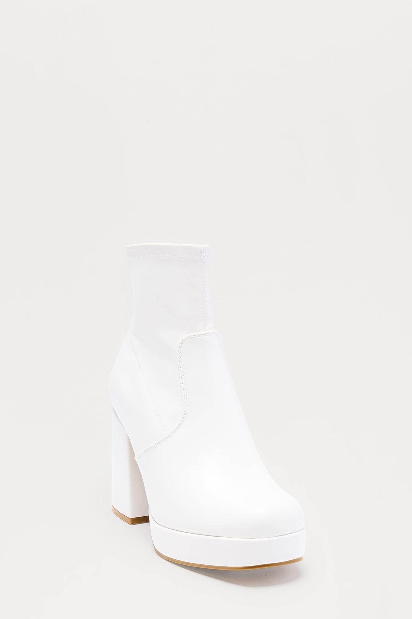 Rebel Platform Booties - White Female Product Image