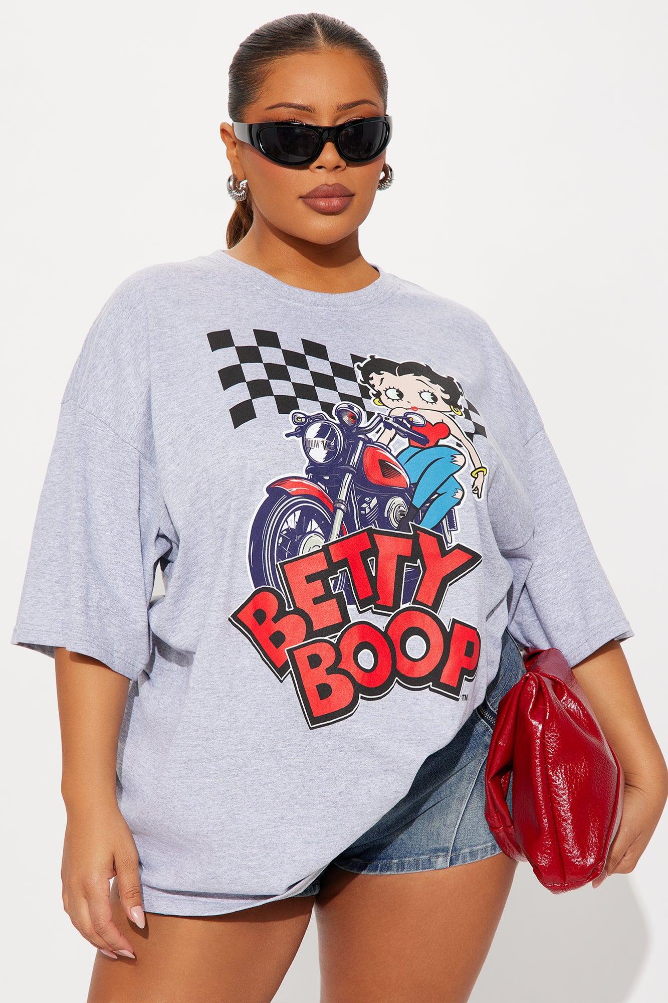Betty Boop On The Go Tee - Heather Grey Female Product Image