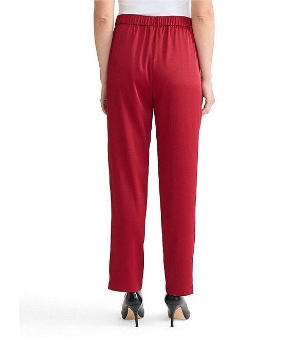 MISOOK Nora Crepe De Chine Elastic Waist Straight Leg Pants Product Image