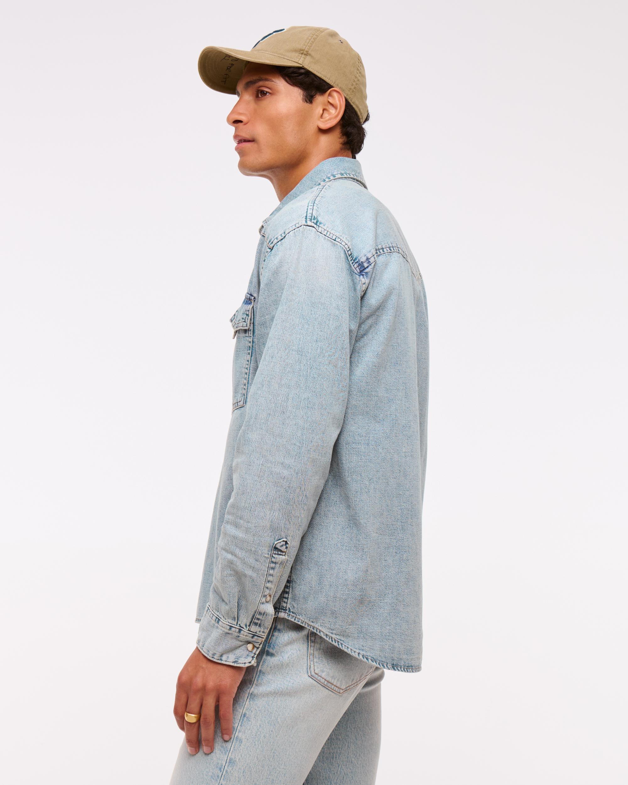 Denim Button-Up Shirt Product Image