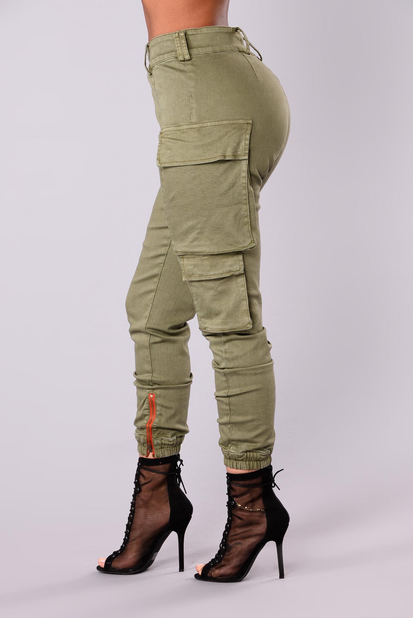 Kalley Cargo Pants - Olive Product Image