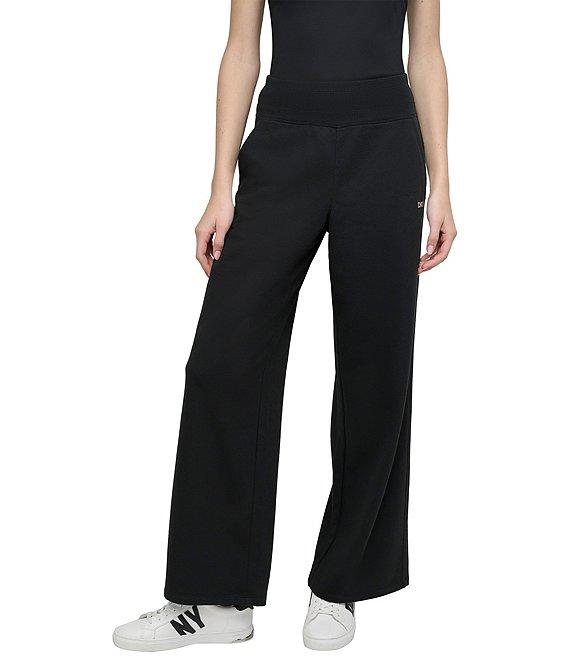DKNY by Donna Karan Metallic Bubble Logo Wide Leg Pull-On Pants Product Image