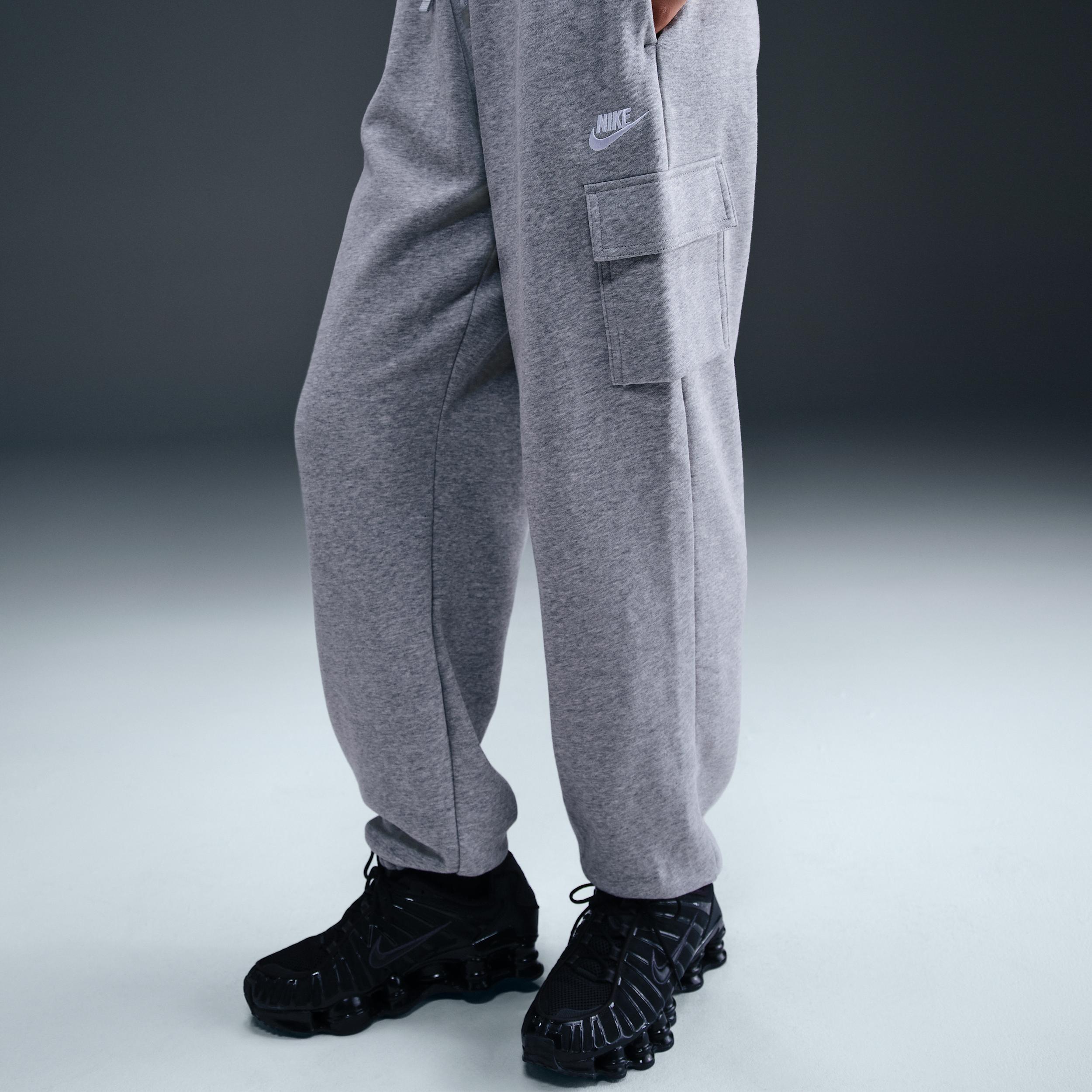 Womens Nike Sportswear Club Fleece Mid-Rise Oversized Cargo Sweatpants | DQ5196-063 Product Image