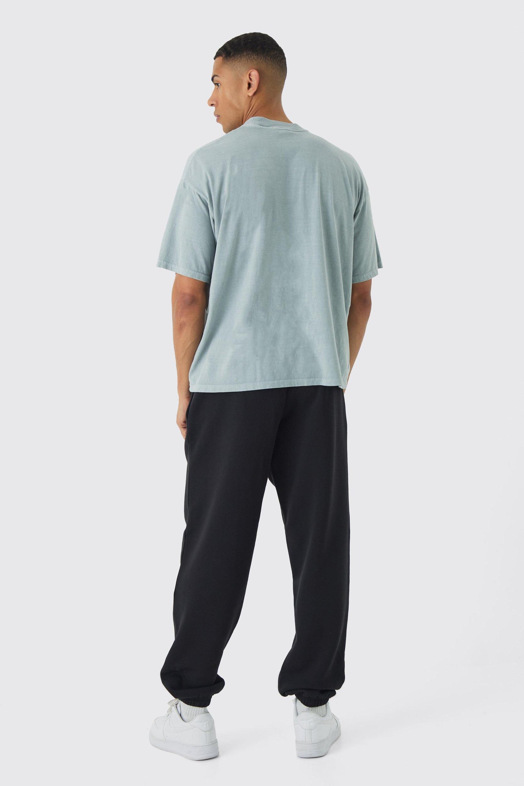 Oversized Man Spray Wash Sweatpants | boohooMAN USA Product Image