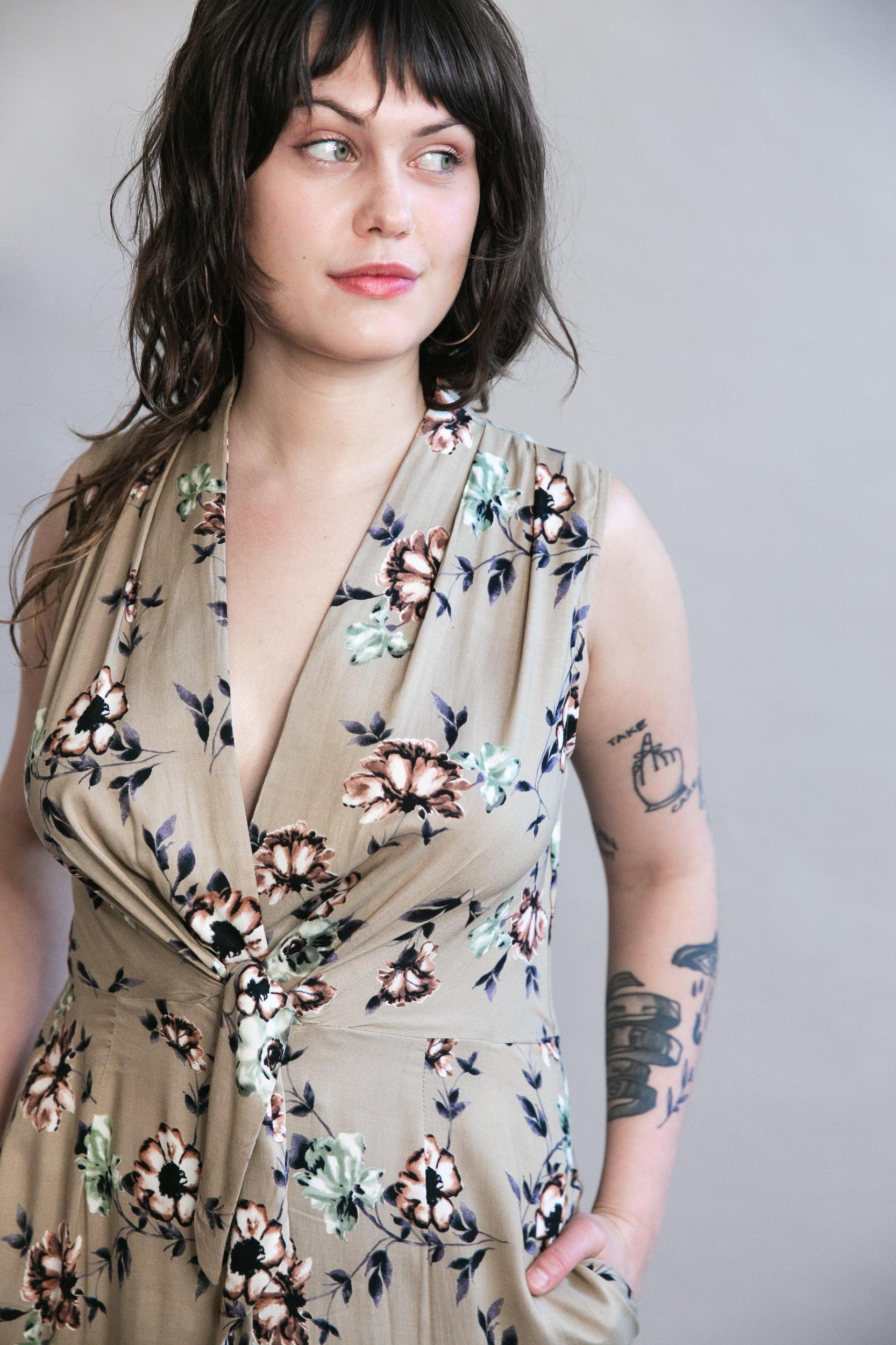 Paloma Dress in Taupe Floral Product Image