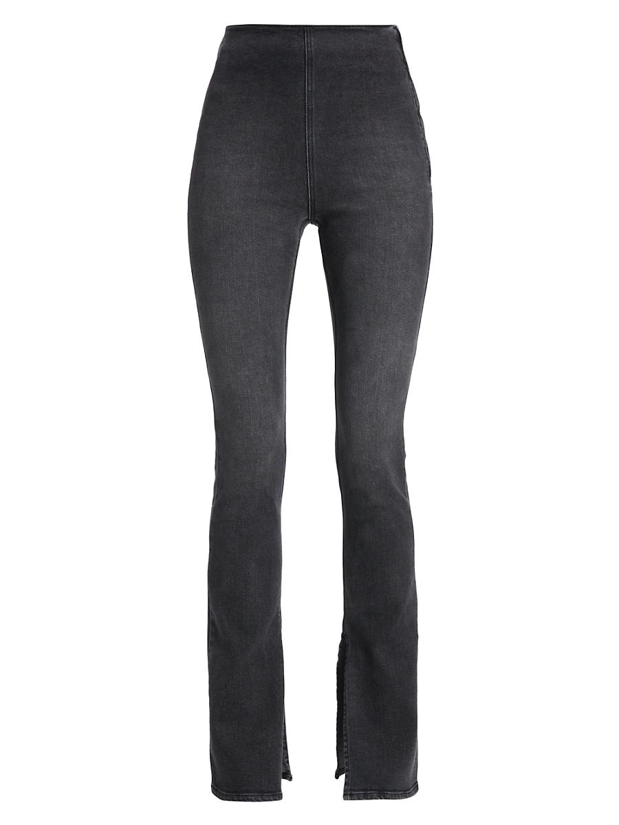 Womens Split Boot-Cut Denim Leggings Product Image