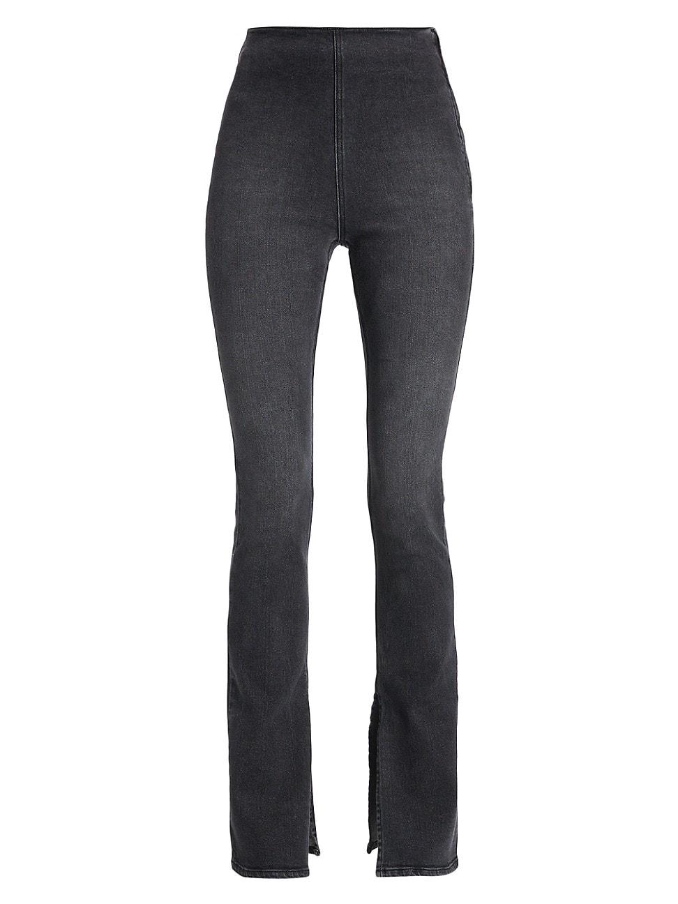 Womens Split Boot-Cut Denim Leggings Product Image