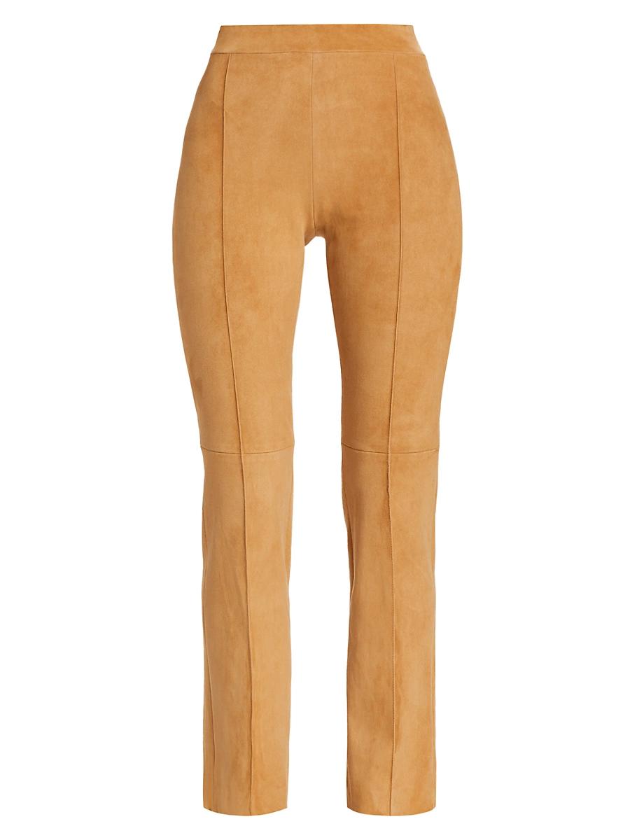 Womens Suede Stovepipe Pants Product Image