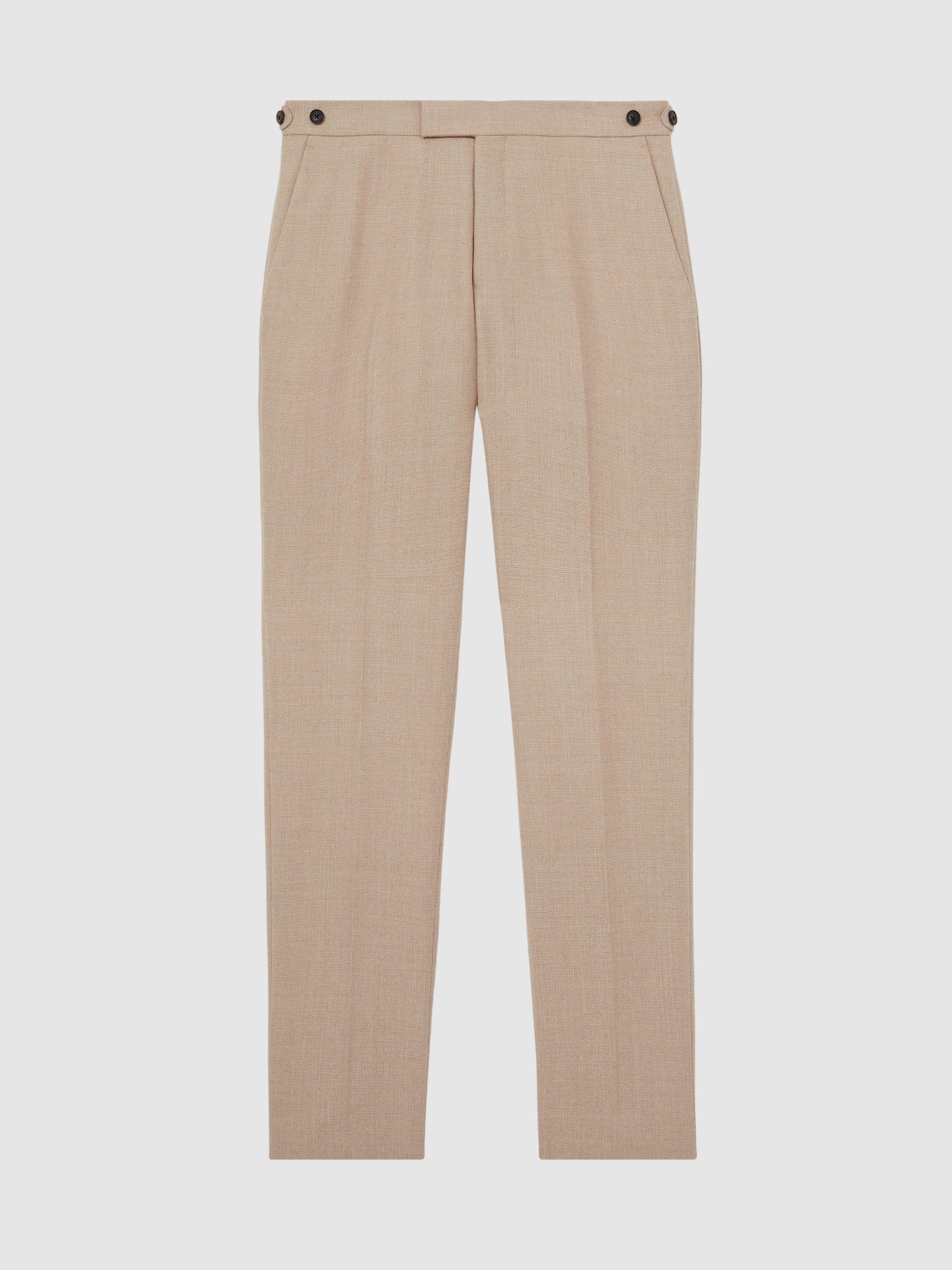 Wool-Blend Slim-Fit Suit Trousers in Oatmeal Brown Product Image