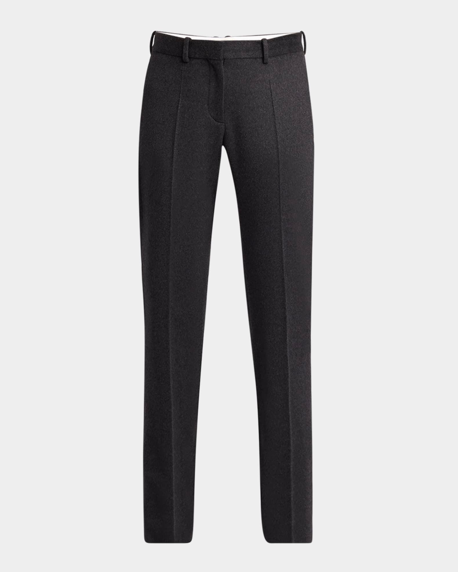Selvie Brushed Cashmere-Silk Straight-Leg Pants Product Image