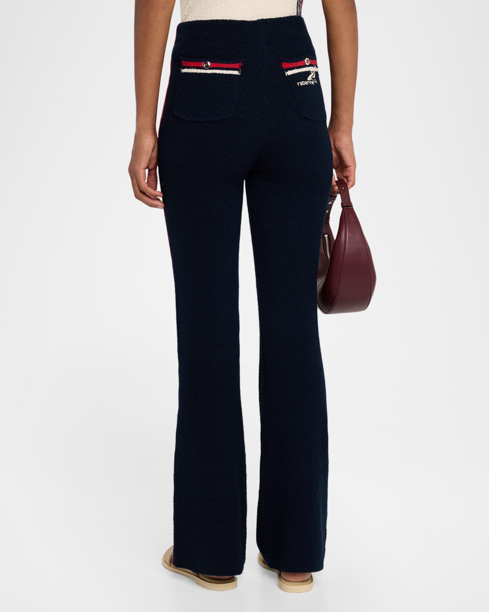 Side Stripe Knit Flare Pants Product Image