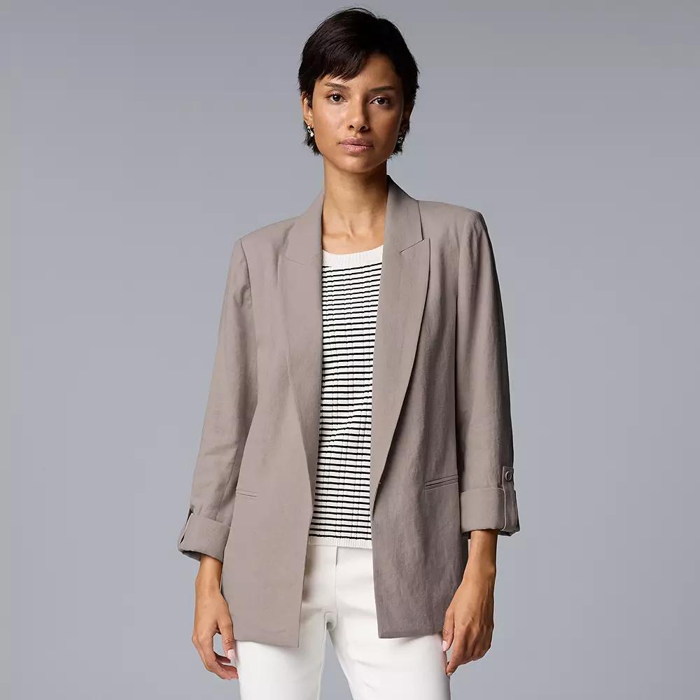 Women's Simply Vera Vera Wang Linen Roll Tab Blazer,  Product Image