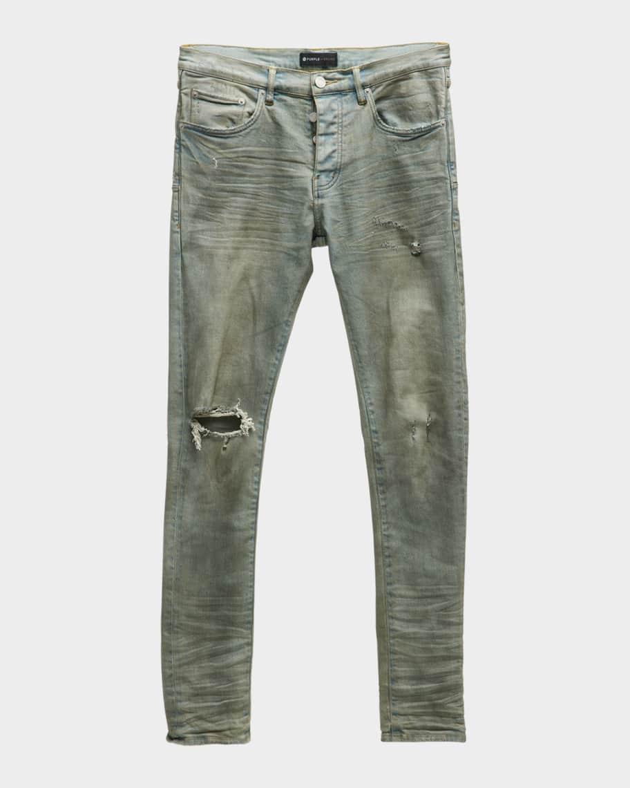 Mens Distressed Stretch-Skinny Jeans Product Image