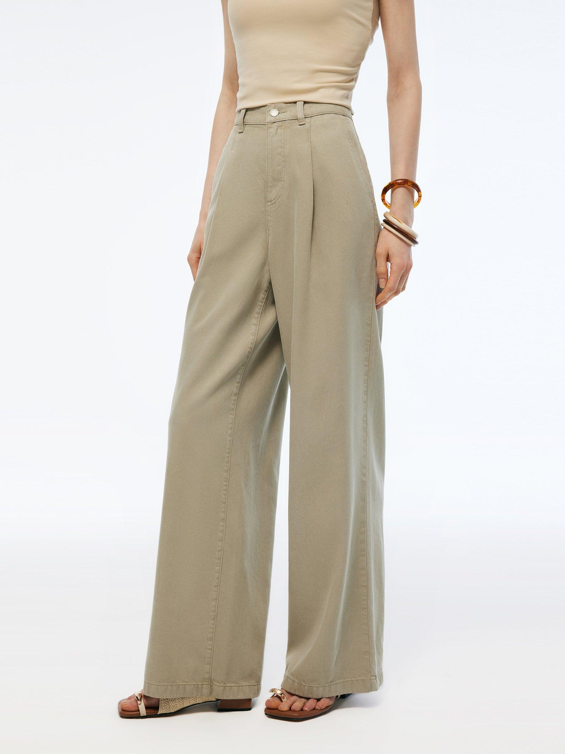 Denim High-Waisted Women Straight Palazzo Jeans Product Image