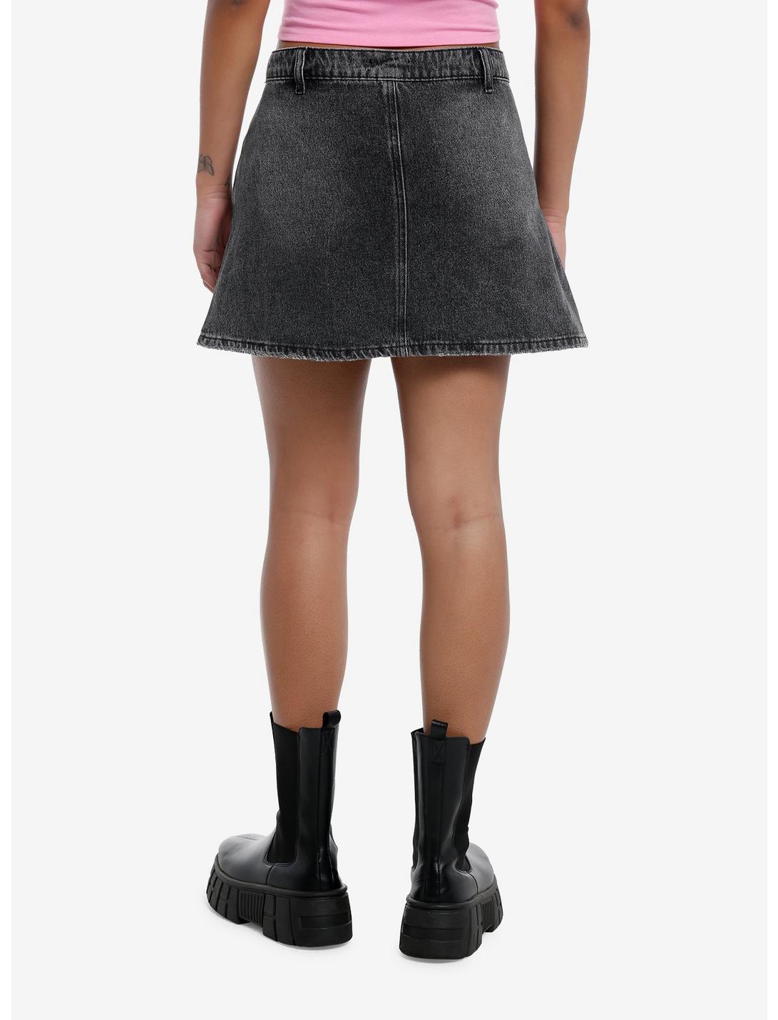 Sweet Society Pink Tiger Denim Mini Skirt Product Image