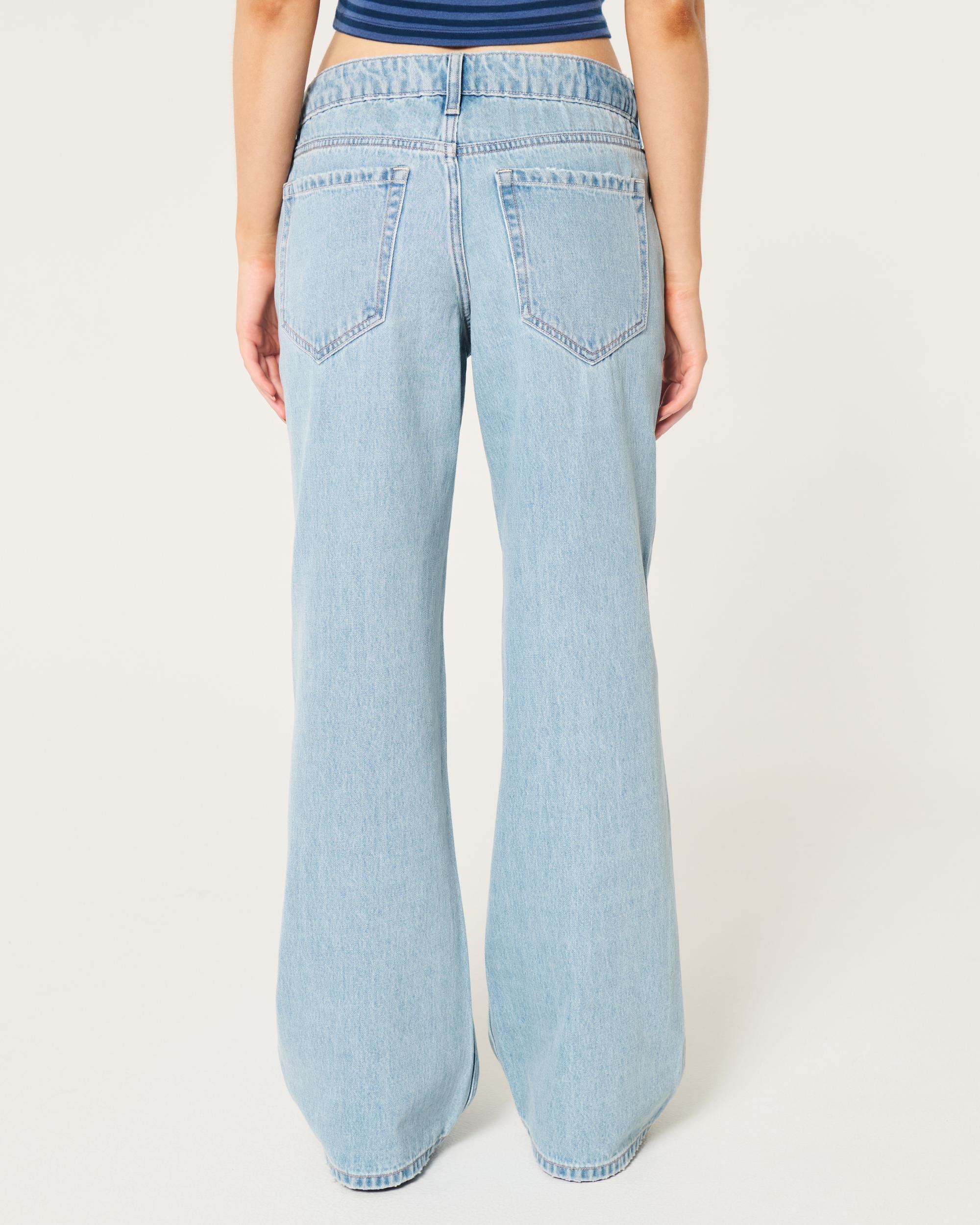 Low-Rise Medium Wash Baggy Jeans Product Image